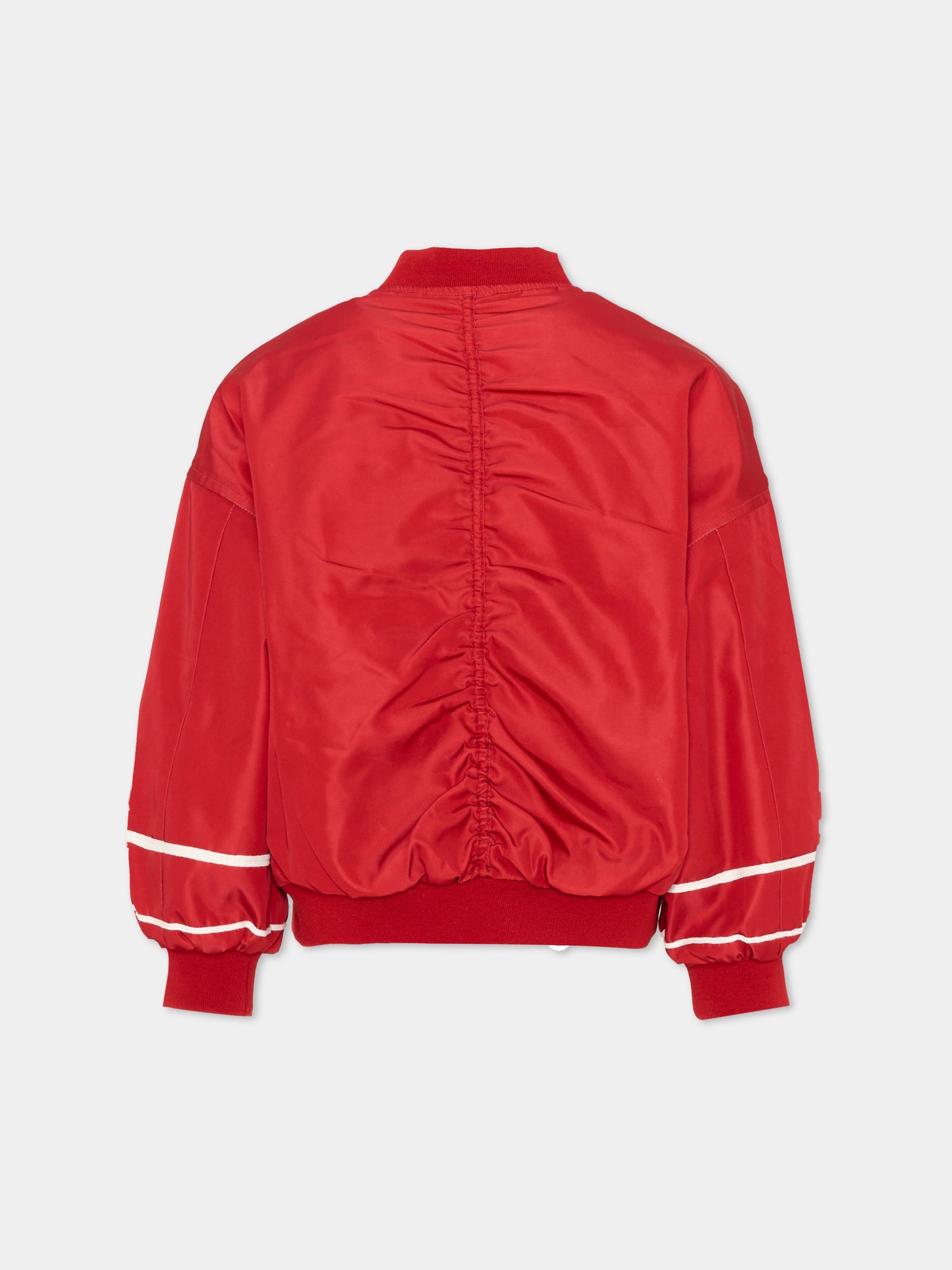 Bomber rosso per bambina con ricami,Stella Mccartney Kids,TZ2A27 Z2327 411