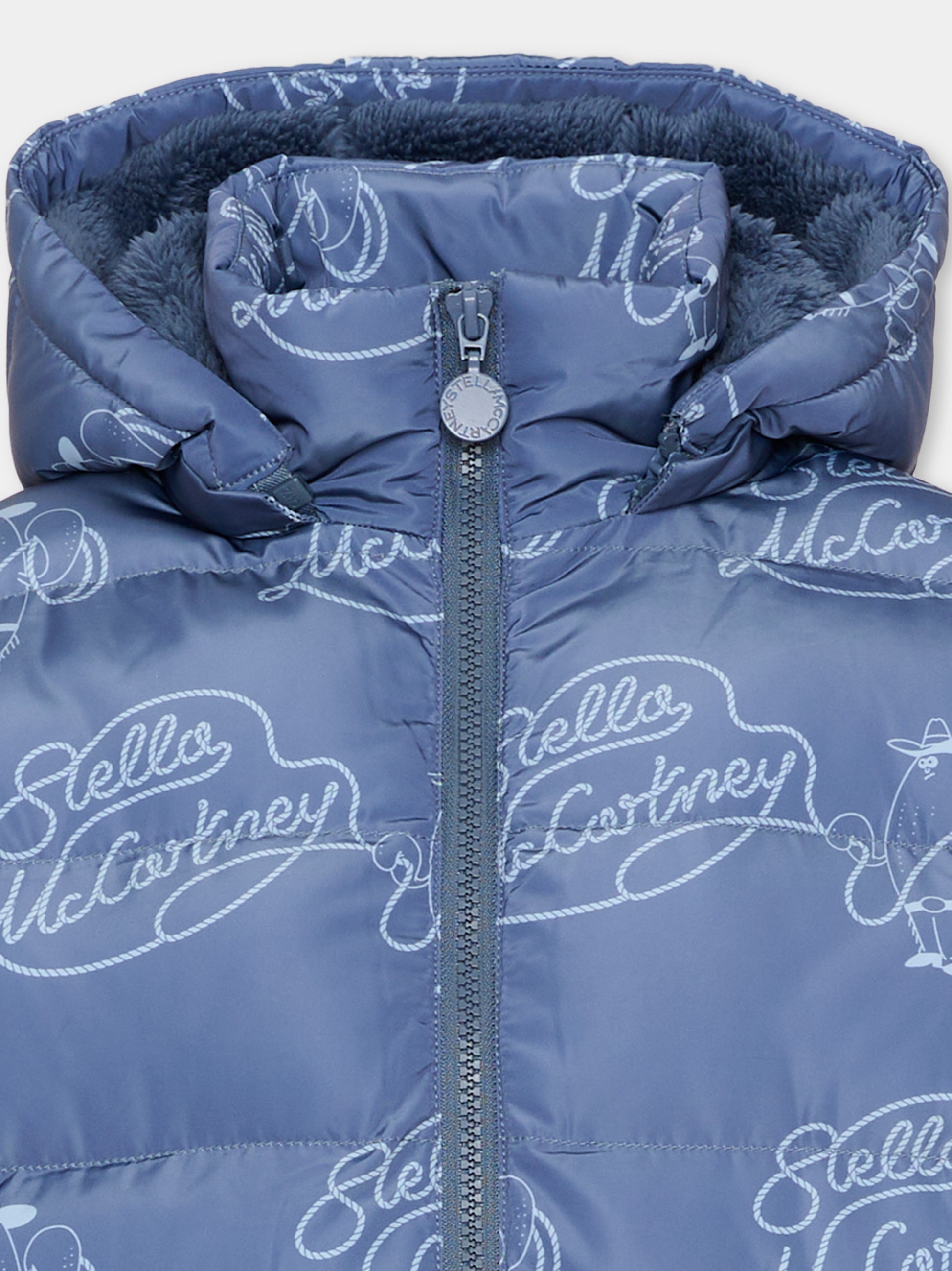 Piumino blu per bambino con logo,Stella Mccartney Kids,TZ2H07 Z3938 657BL