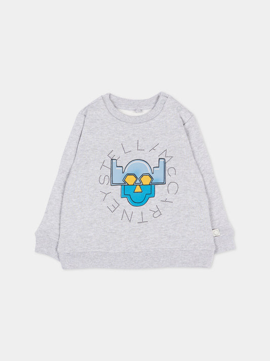 Felpa grigia per neonato con logo,Stella Mccartney Kids,TZ4300 Z4016 807