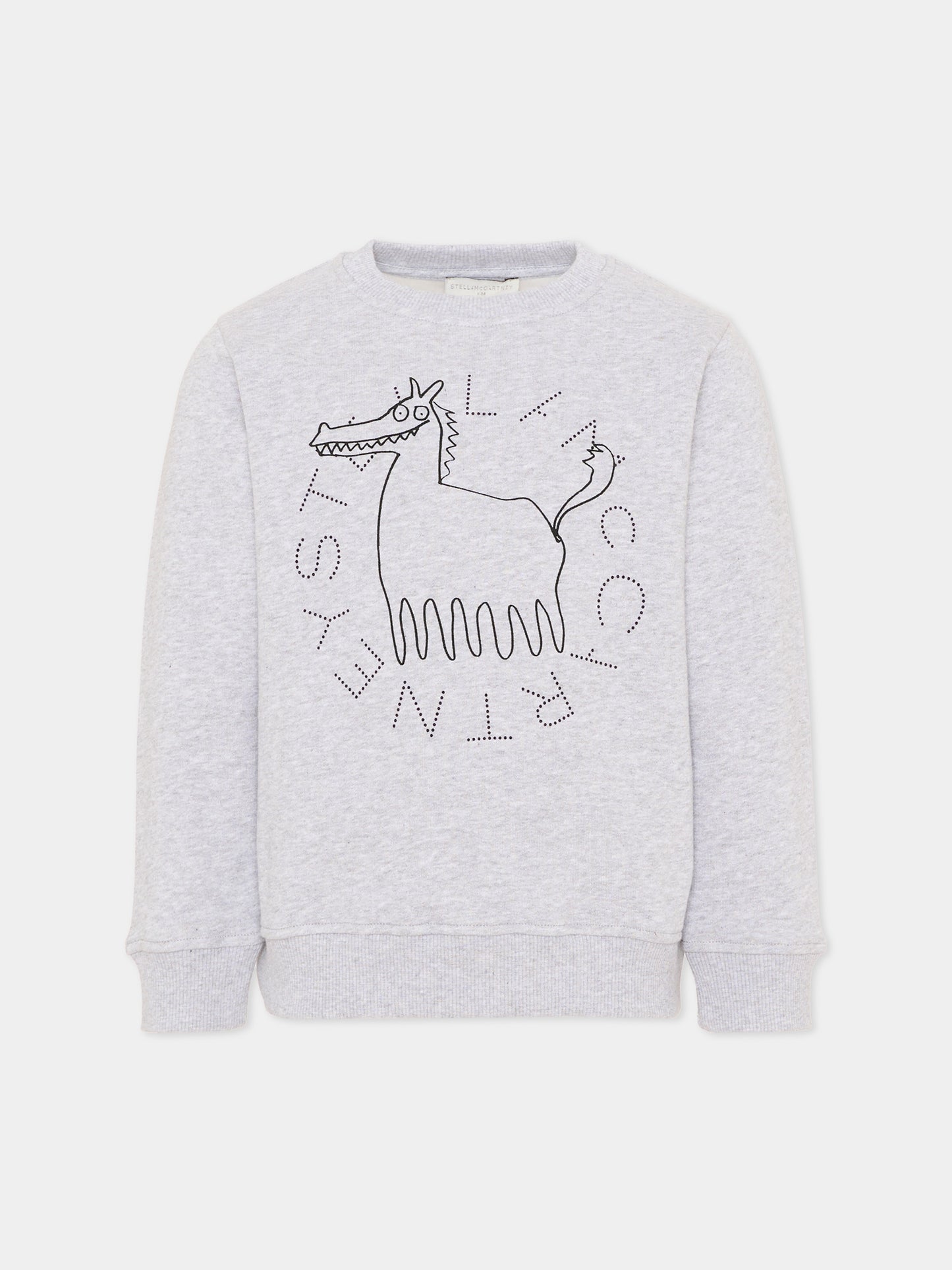 Felpa grigia per bambino con logo,Stella Mccartney Kids,TZ4P60 Z4016 807