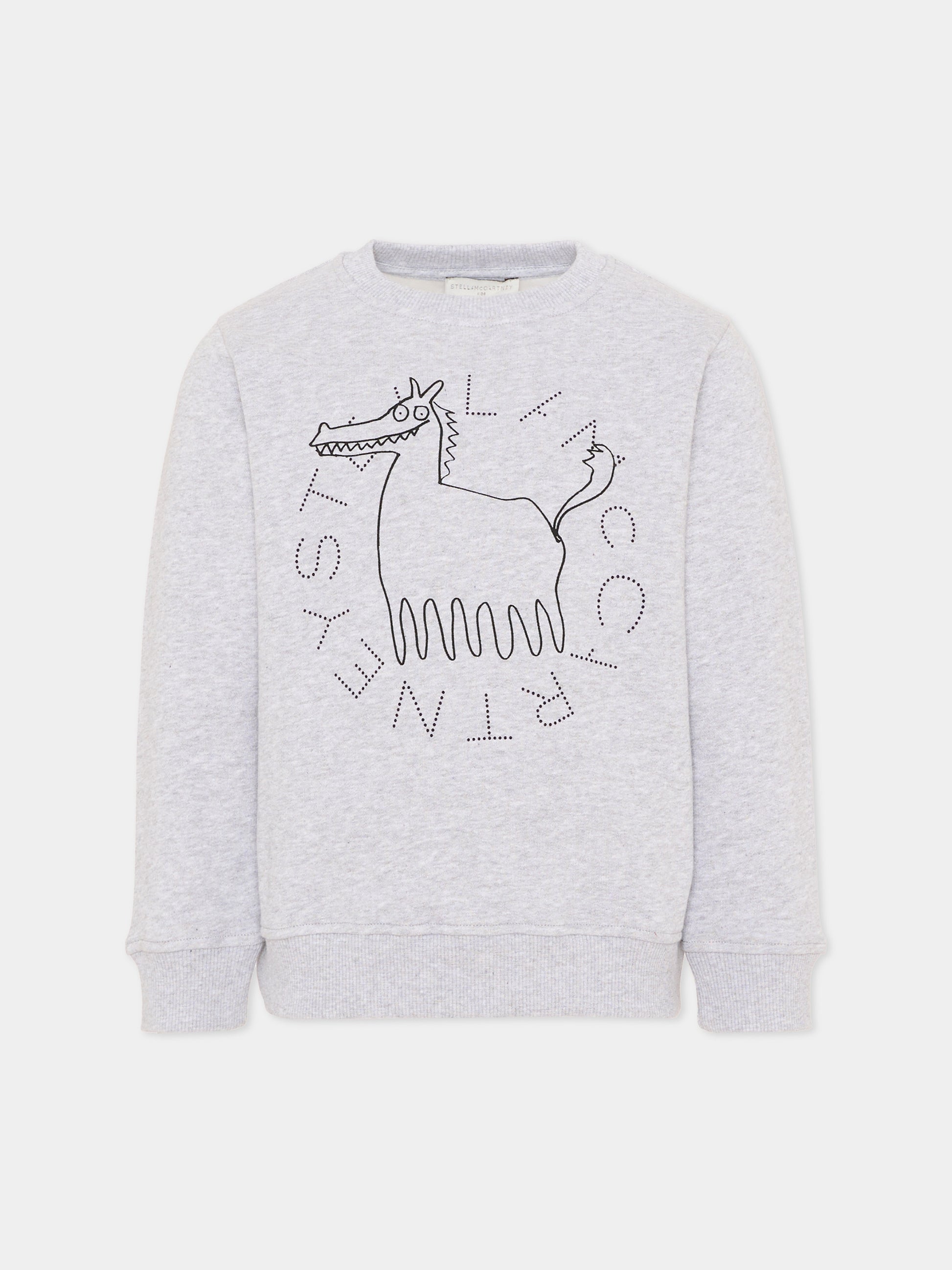 Felpa grigia per bambino con logo,Stella Mccartney Kids,TZ4P60 Z4016 807