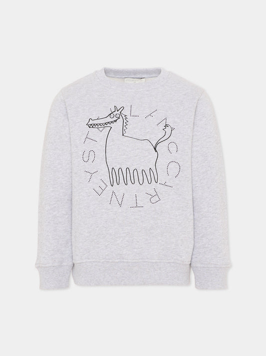 Felpa grigia per bambino con logo,Stella Mccartney Kids,TZ4P60 Z4016 807