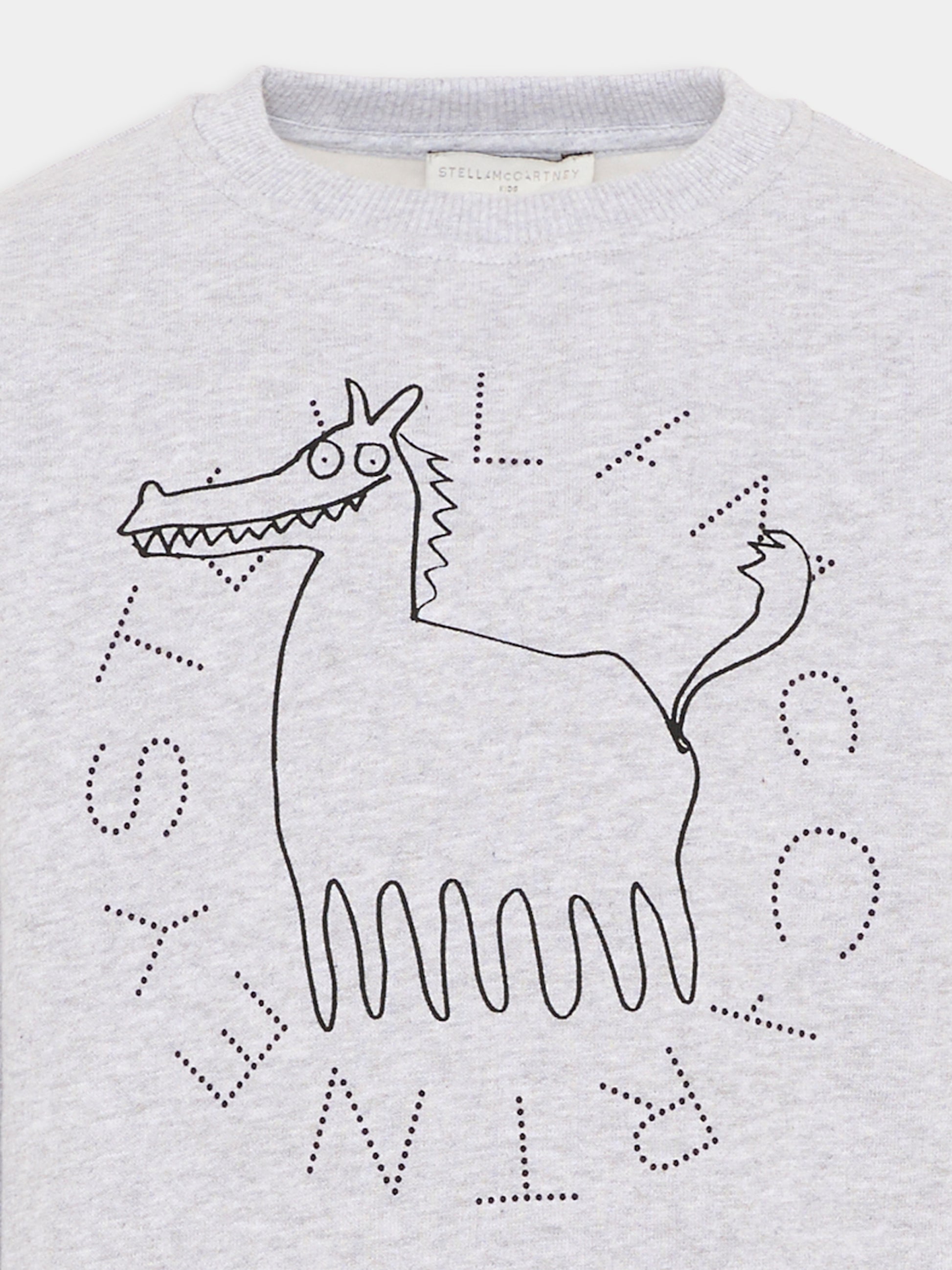 Felpa grigia per bambino con logo,Stella Mccartney Kids,TZ4P60 Z4016 807