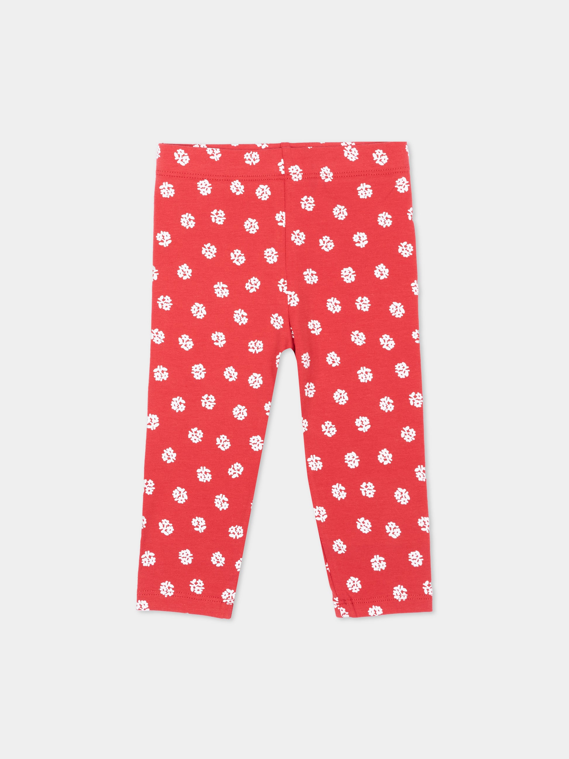 Leggings rossi per neonata con fiori,Stella Mccartney Kids,TZ6010 Z4009 411BC