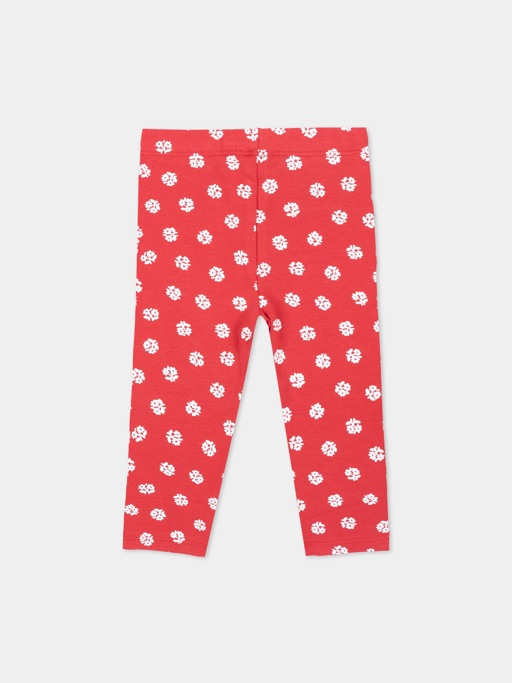 Leggings rossi per neonata con fiori,Stella Mccartney Kids,TZ6010 Z4009 411BC