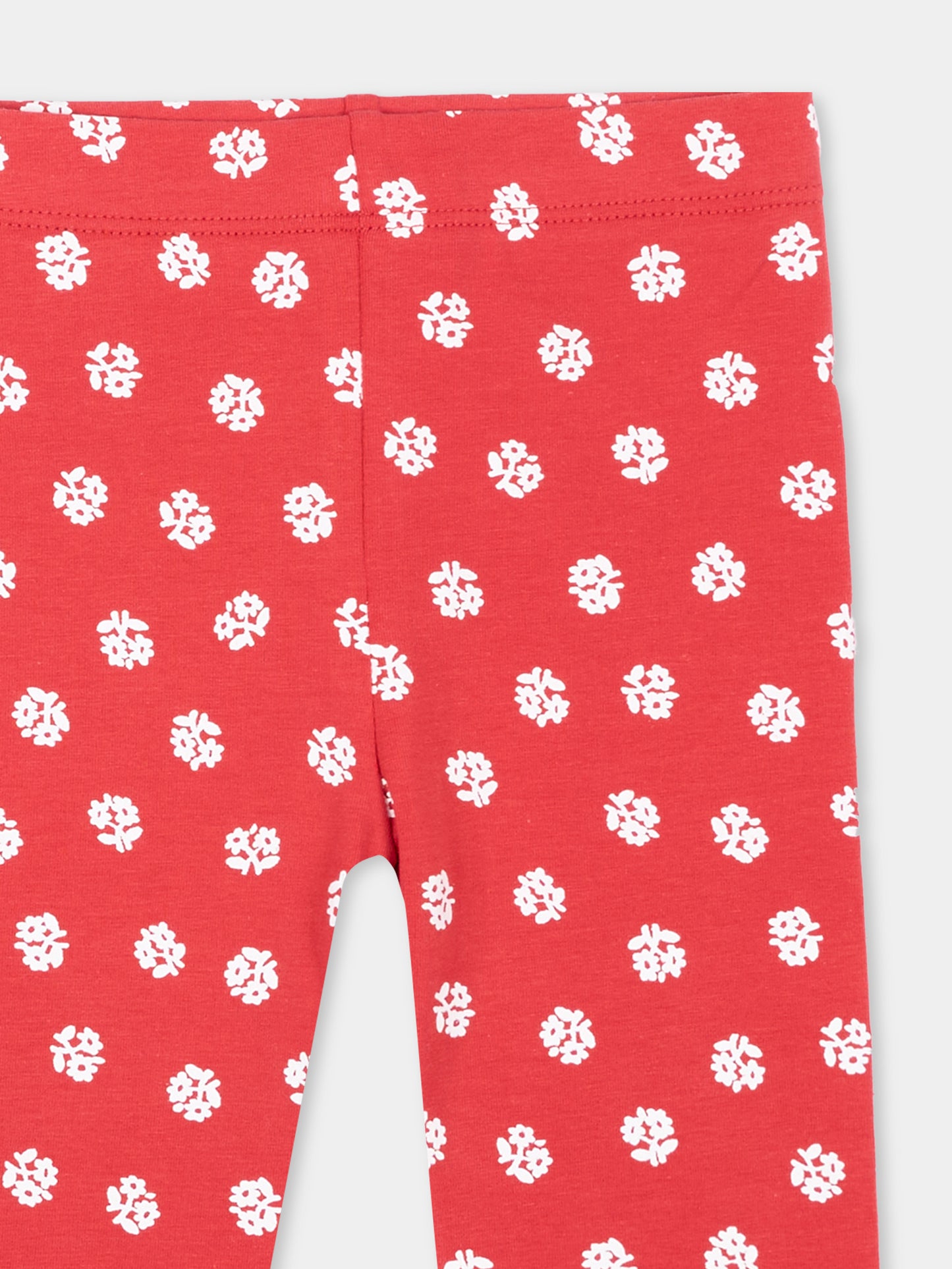Leggings rossi per neonata con fiori,Stella Mccartney Kids,TZ6010 Z4009 411BC