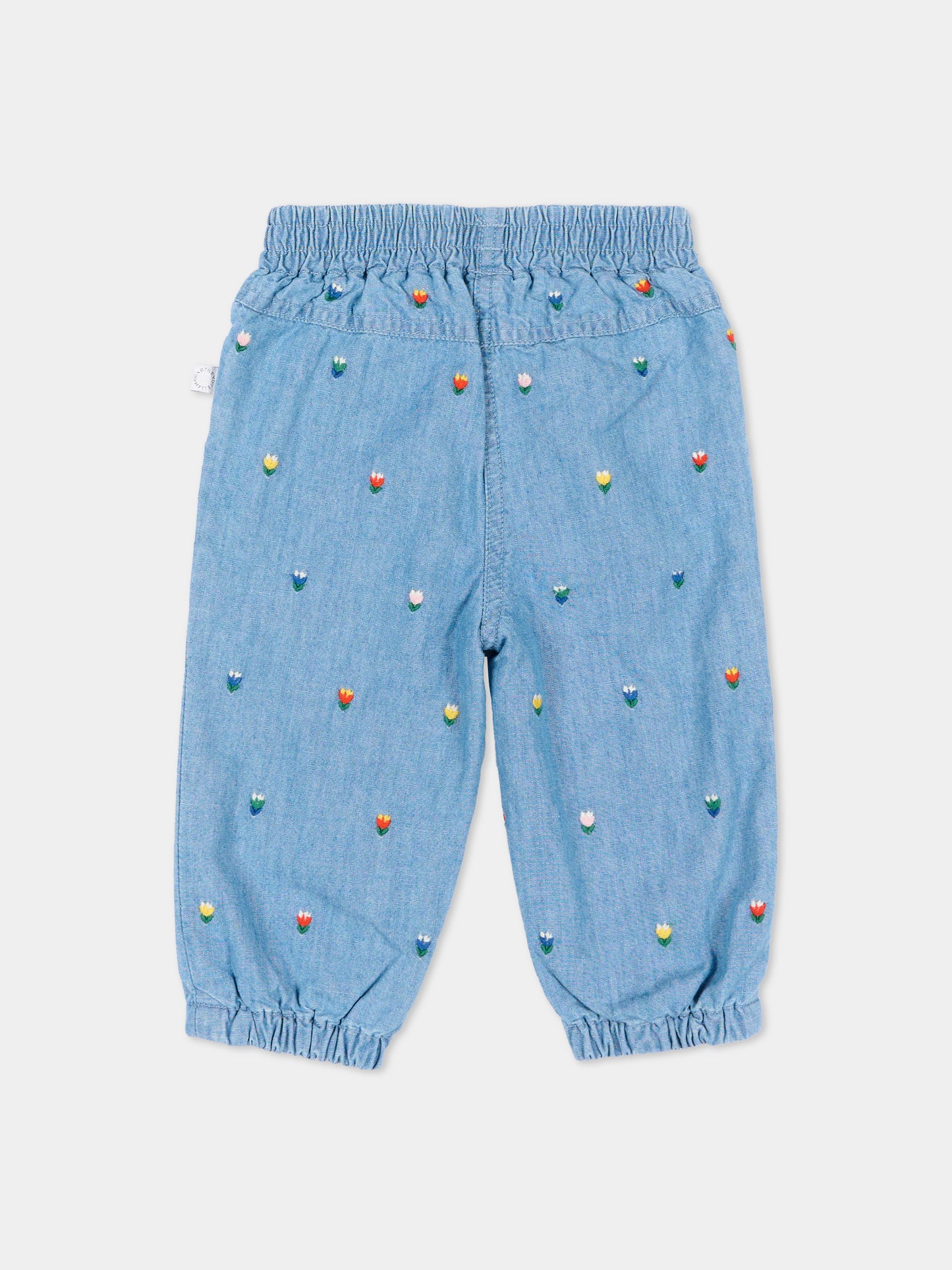Jeans denim per neonata con tulipani,Stella Mccartney Kids,TZ6020 Z3892 606EM