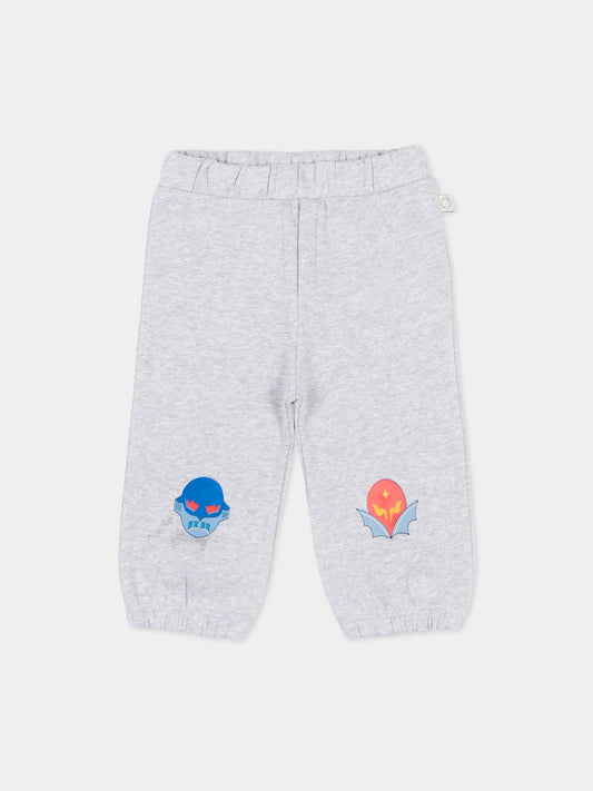 Pantaloni sportivi grigi per neonato con stampe,Stella Mccartney Kids,TZ6300 Z4016 807