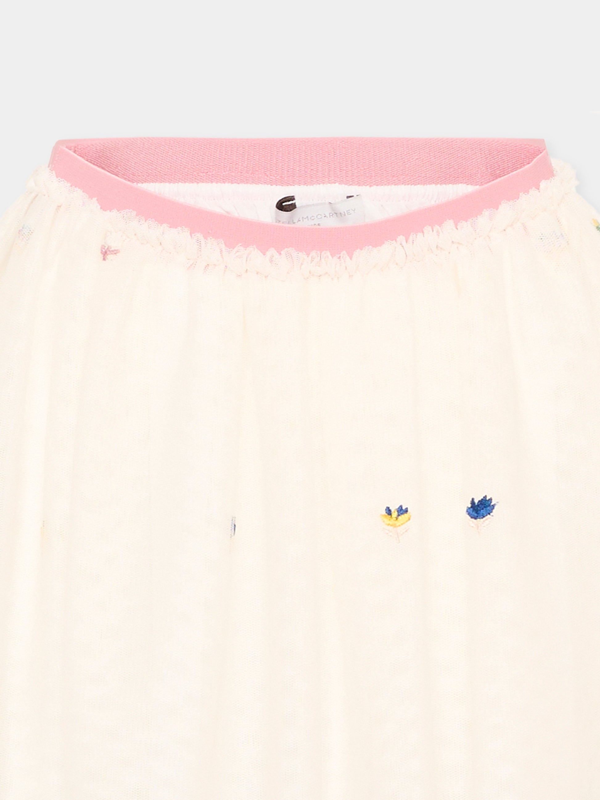 Gonna avorio per bambina con fiori,Stella Mccartney Kids,TZ7A21 Z3897 189EM