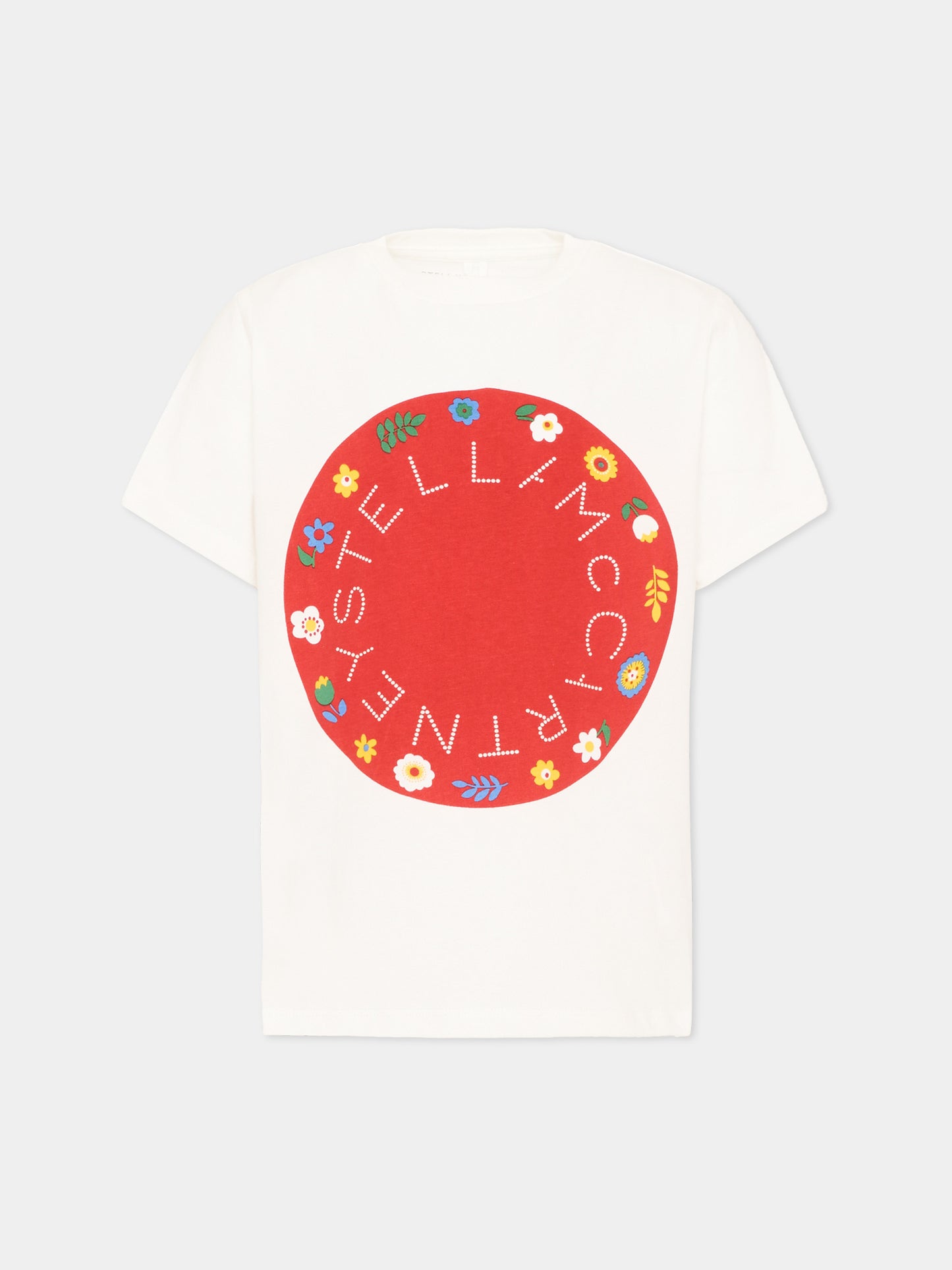 T-shirt avorio per bambina con logo,Stella Mccartney Kids,TZ8A71 Z3772 101