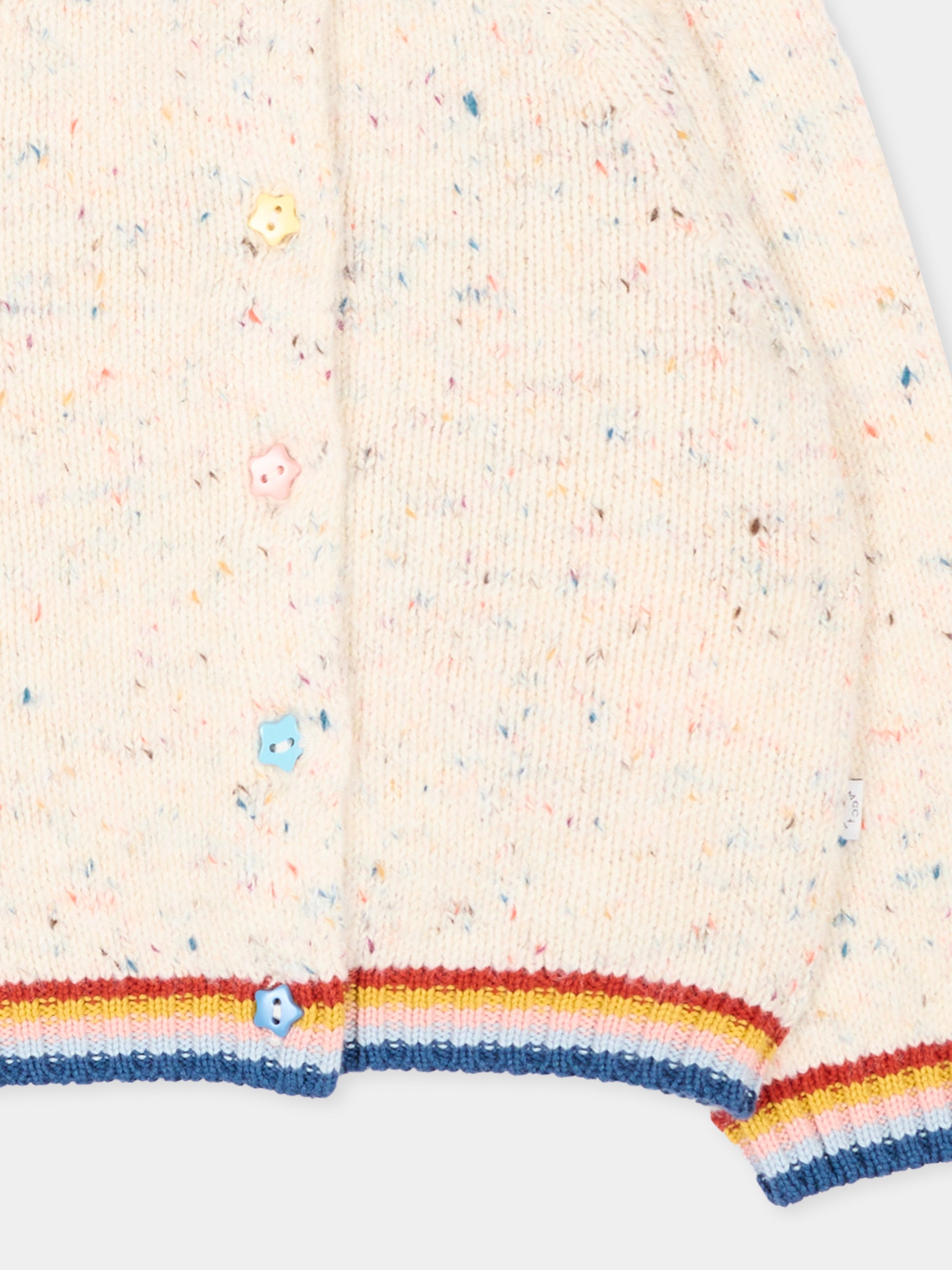 Cardigan avorio per neonata con righe,Stella Mccartney Kids,TZ9000 Z3896 101