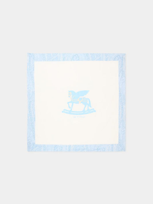 Coperta avorio per neonato con Pegaso,Etro,GY0520 Z3672 102CE