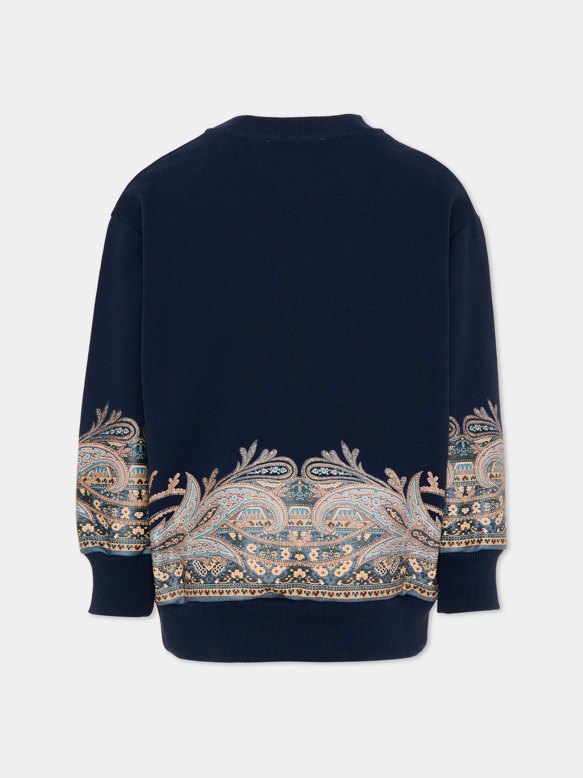 Felpa blu Etro per bambino con paisley,Etro,GZ4H30 Z3183 617