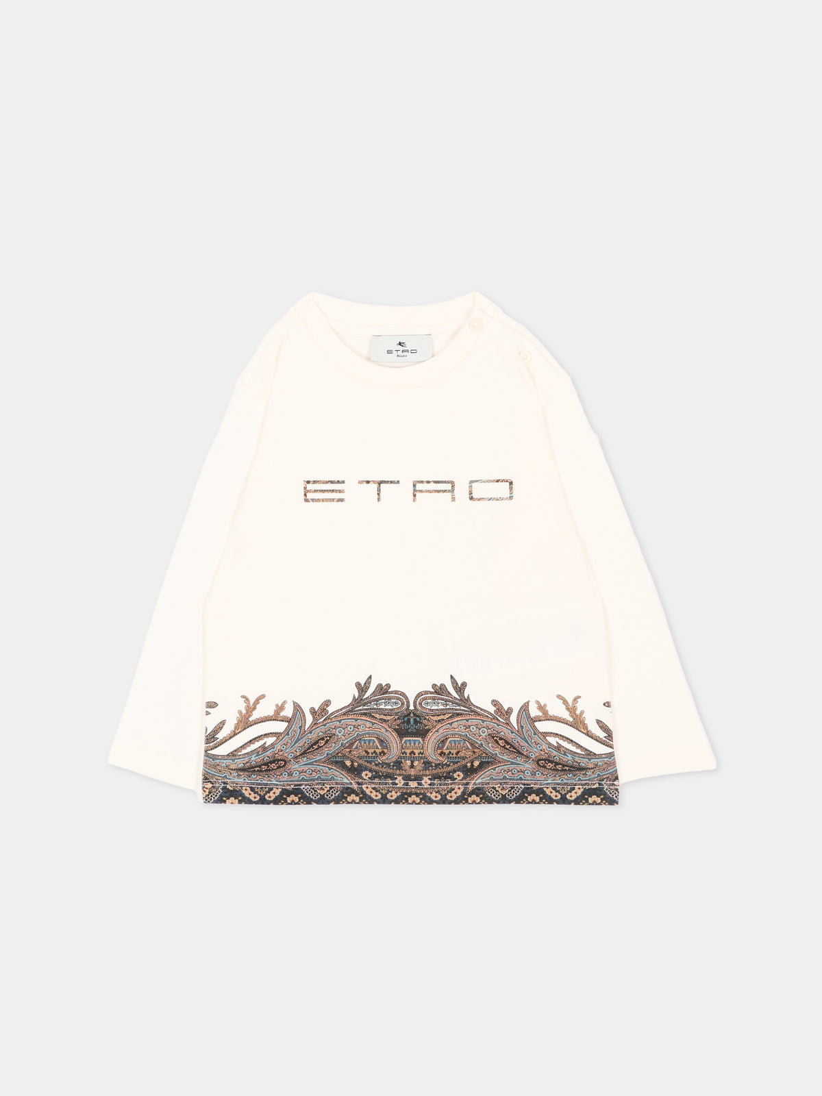 T-Shirt a manica lunga avorio per neonato,Etro,GZ8320 Z3672 102