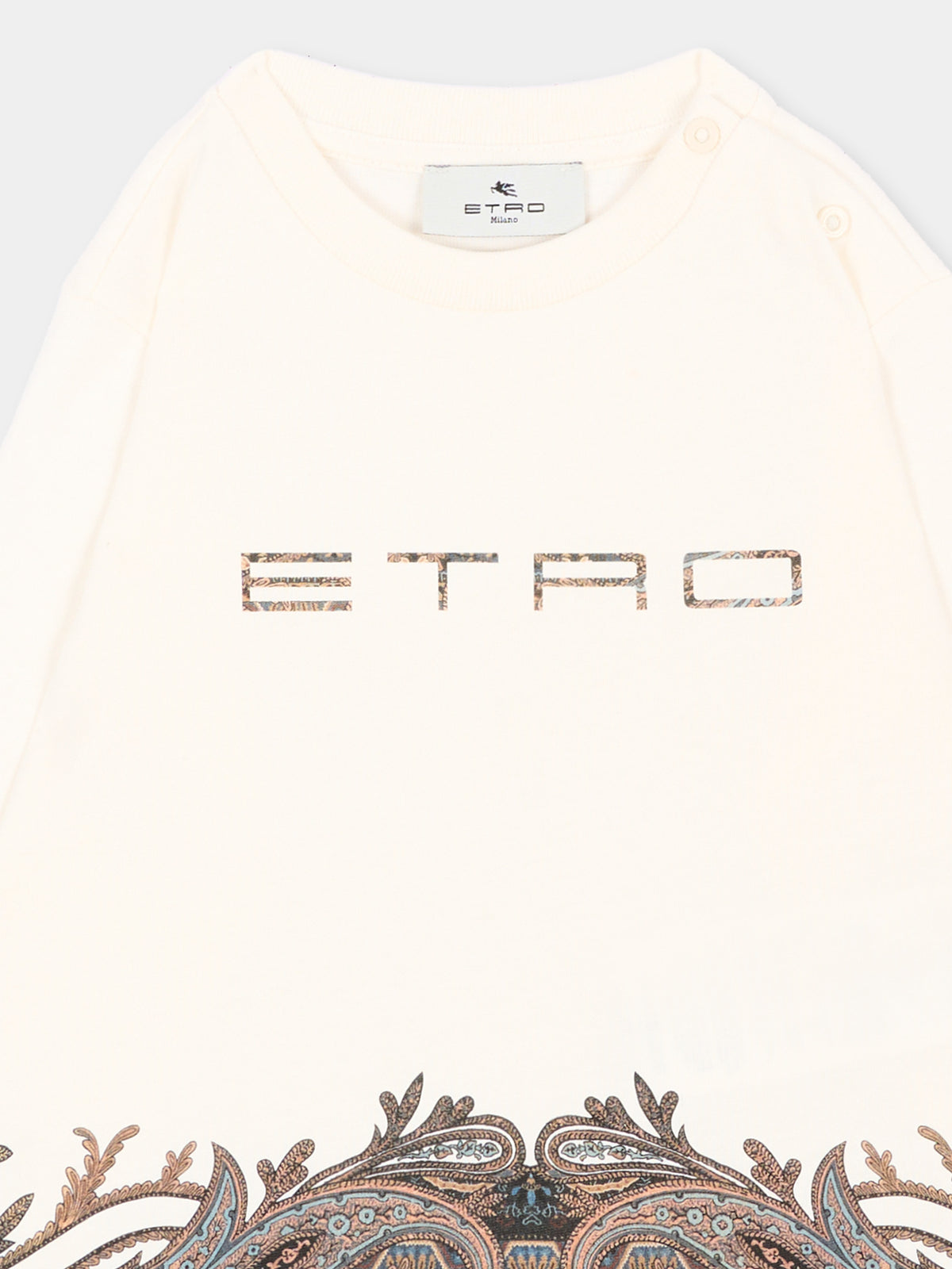 T-Shirt a manica lunga avorio per neonato,Etro,GZ8320 Z3672 102