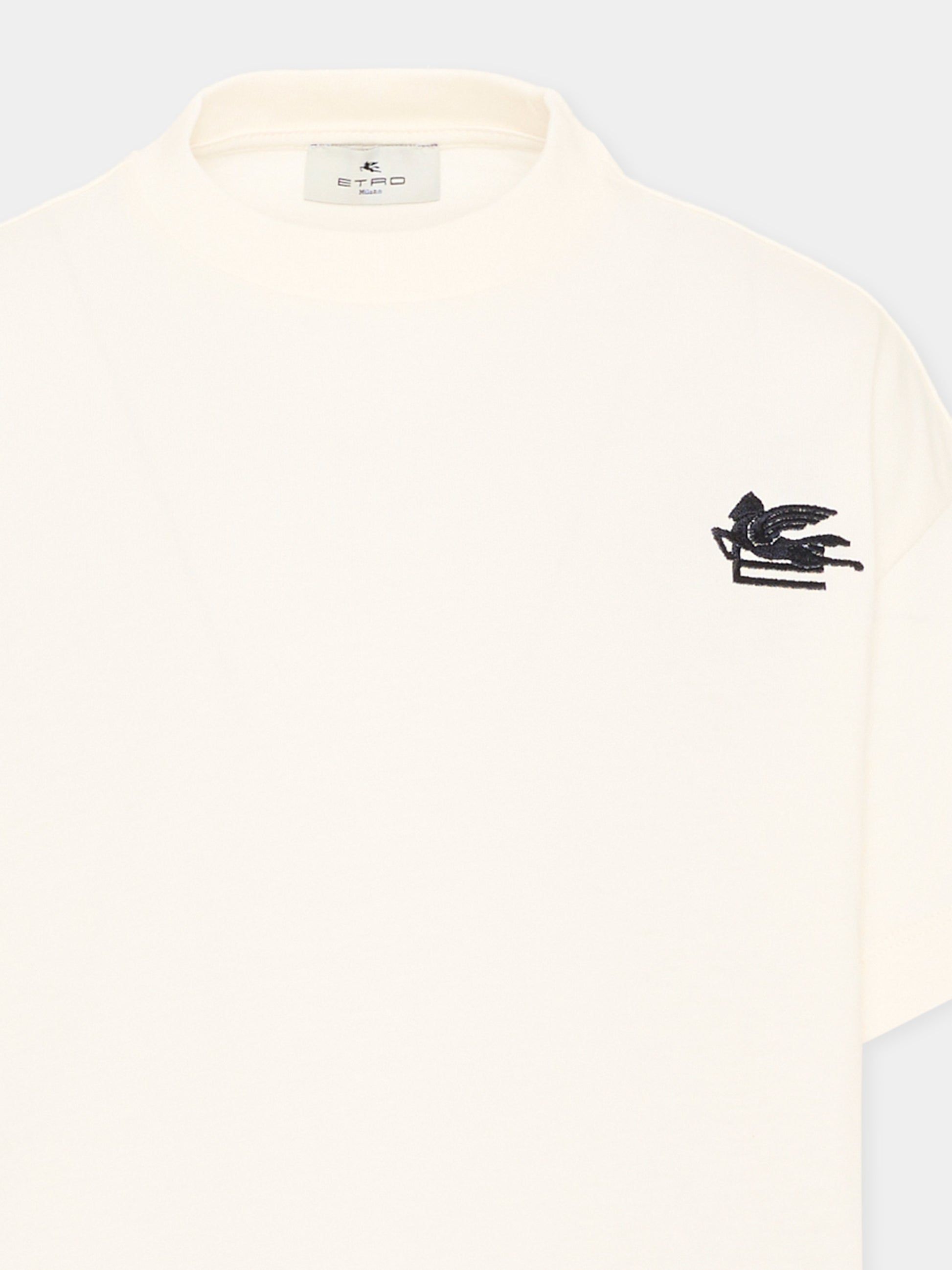 T-Shirt avorio per bambini con logo,Etro,GZ8P01 Z3672 102