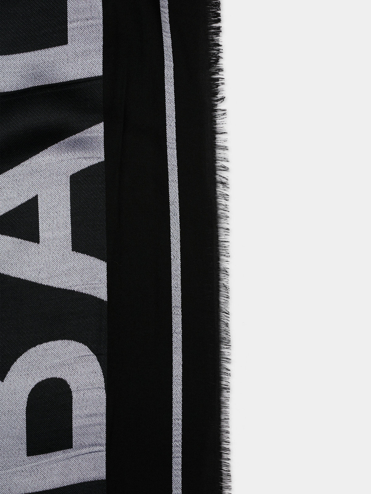 Sciarpa nera per bambini con logo,Balmain Kids,BY0R13 Z3649 930BC