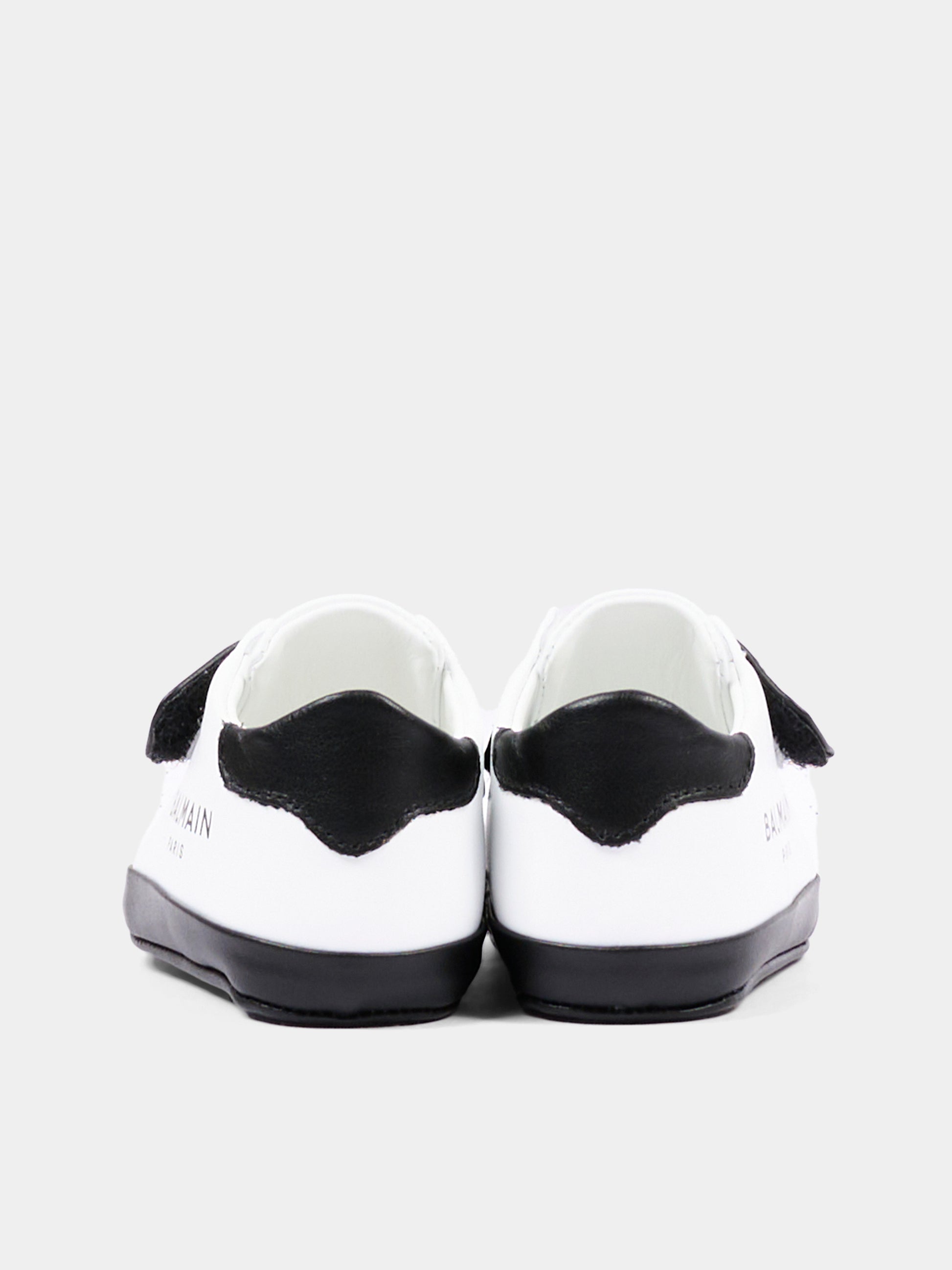 Sneakers bianche per neonato con logo,Balmain Kids,BZ0336 Y0051 100NE