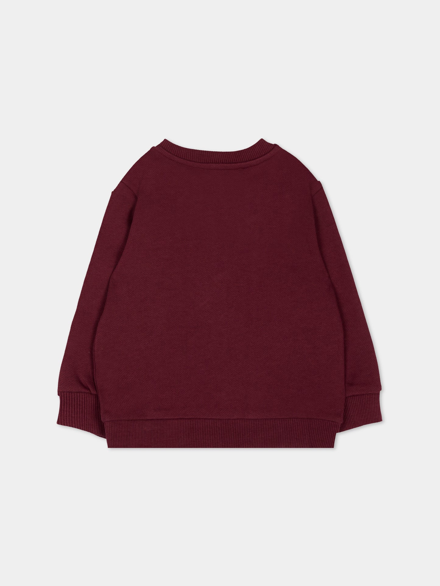 Felpa bordeaux per neonati con logo,Balmain Kids,BZ4340 Z3183 530OR