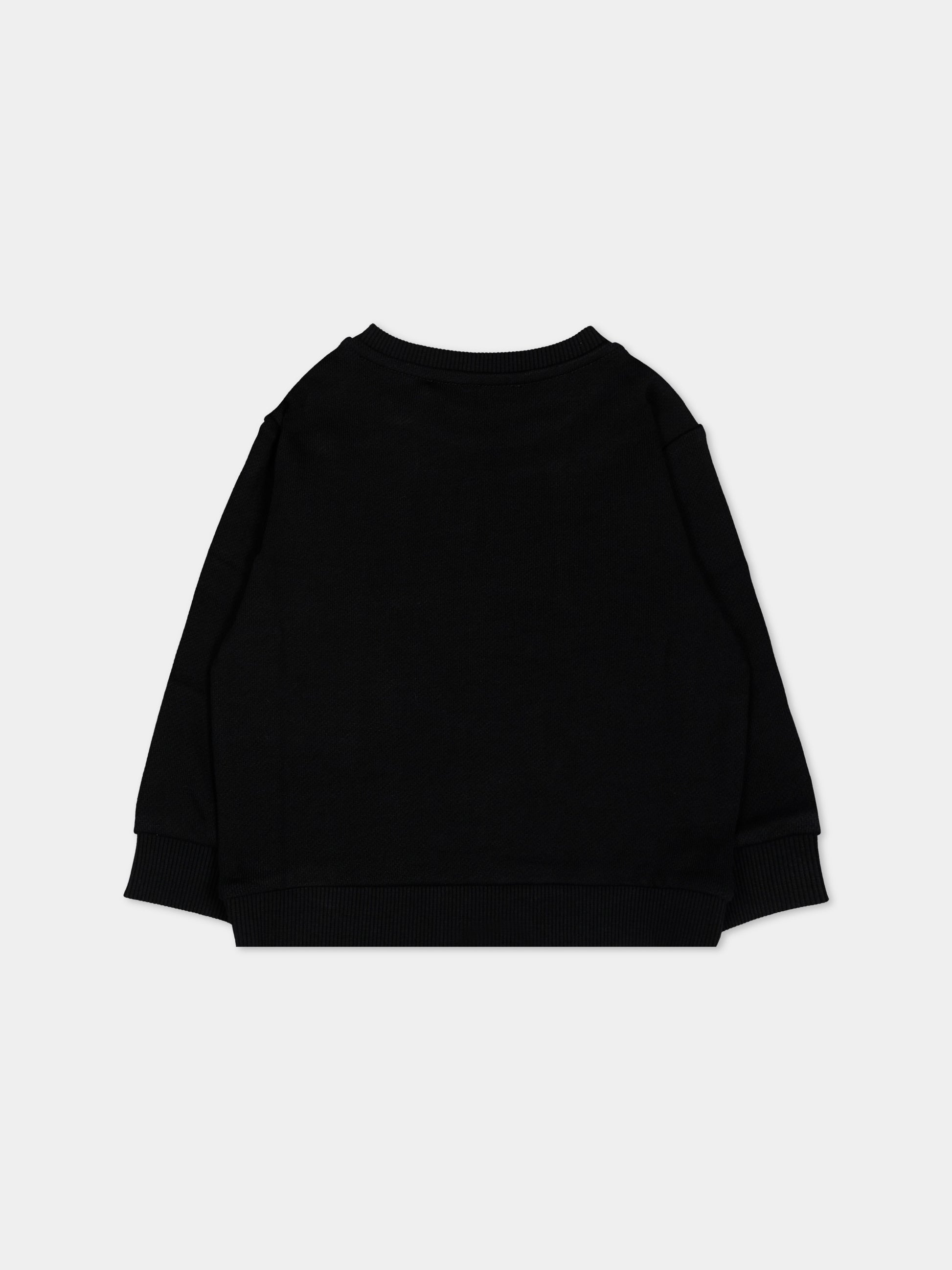 Felpa nera per neonati con logo,Balmain Kids,BZ4340 Z3183 930BC