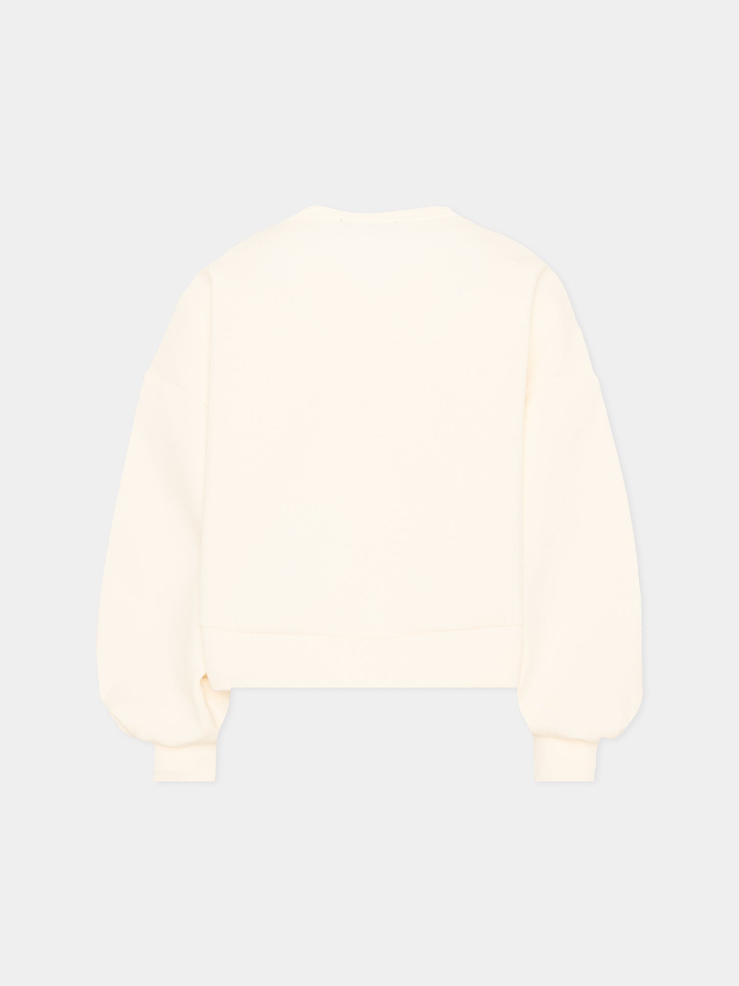 Felpa avorio per bambina con logo,Balmain Kids,BZ4A50 Z3728 102NE