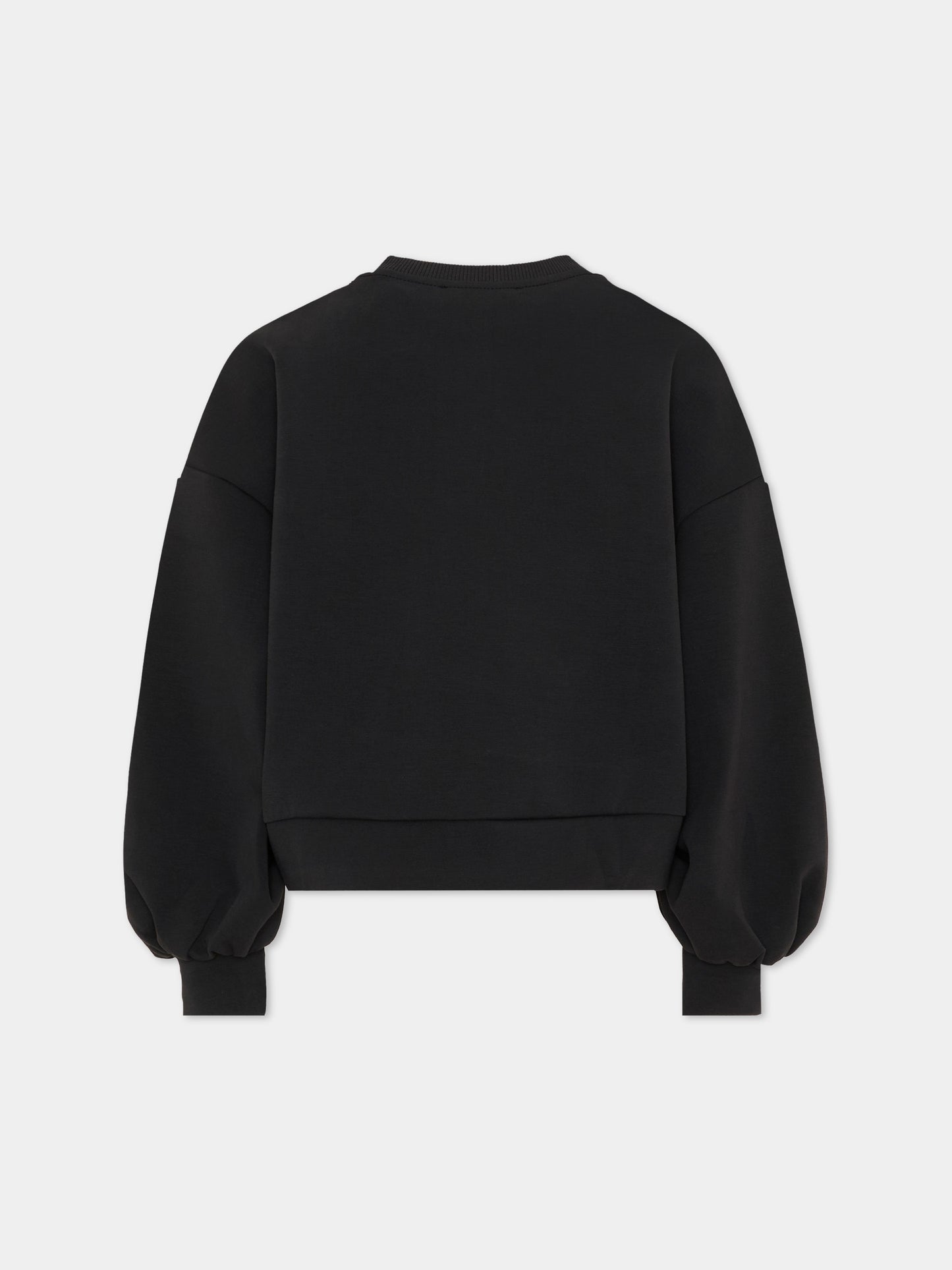 Felpa nera per bambina con logo,Balmain Kids,BZ4A50 Z3728 930BC