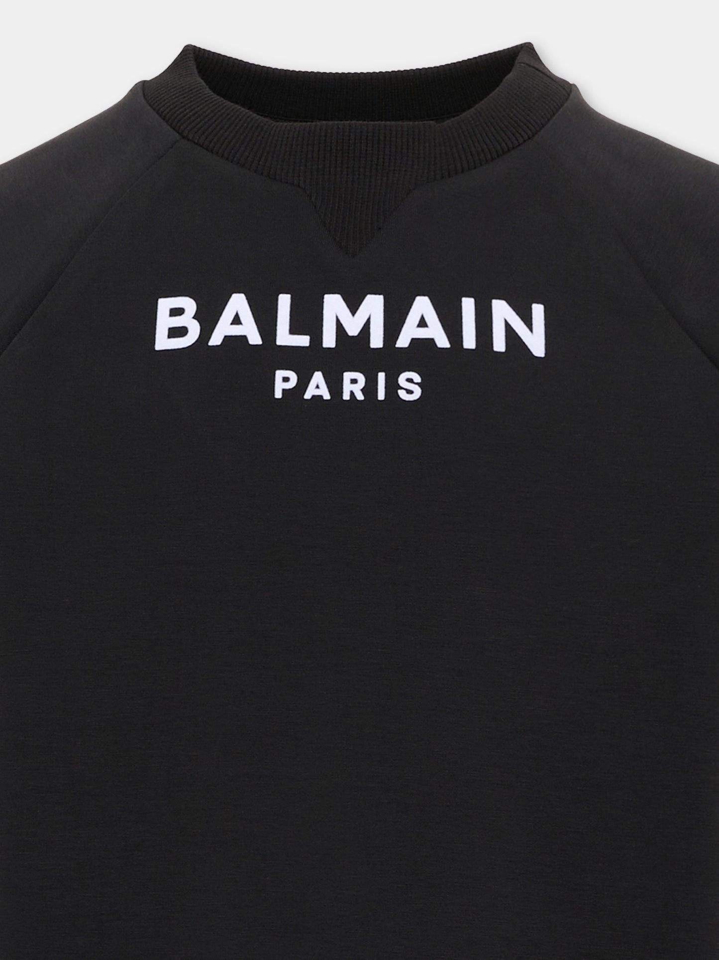 Felpa nera per bambini con logo,Balmain Kids,BZ4I50 Z3728 930BC