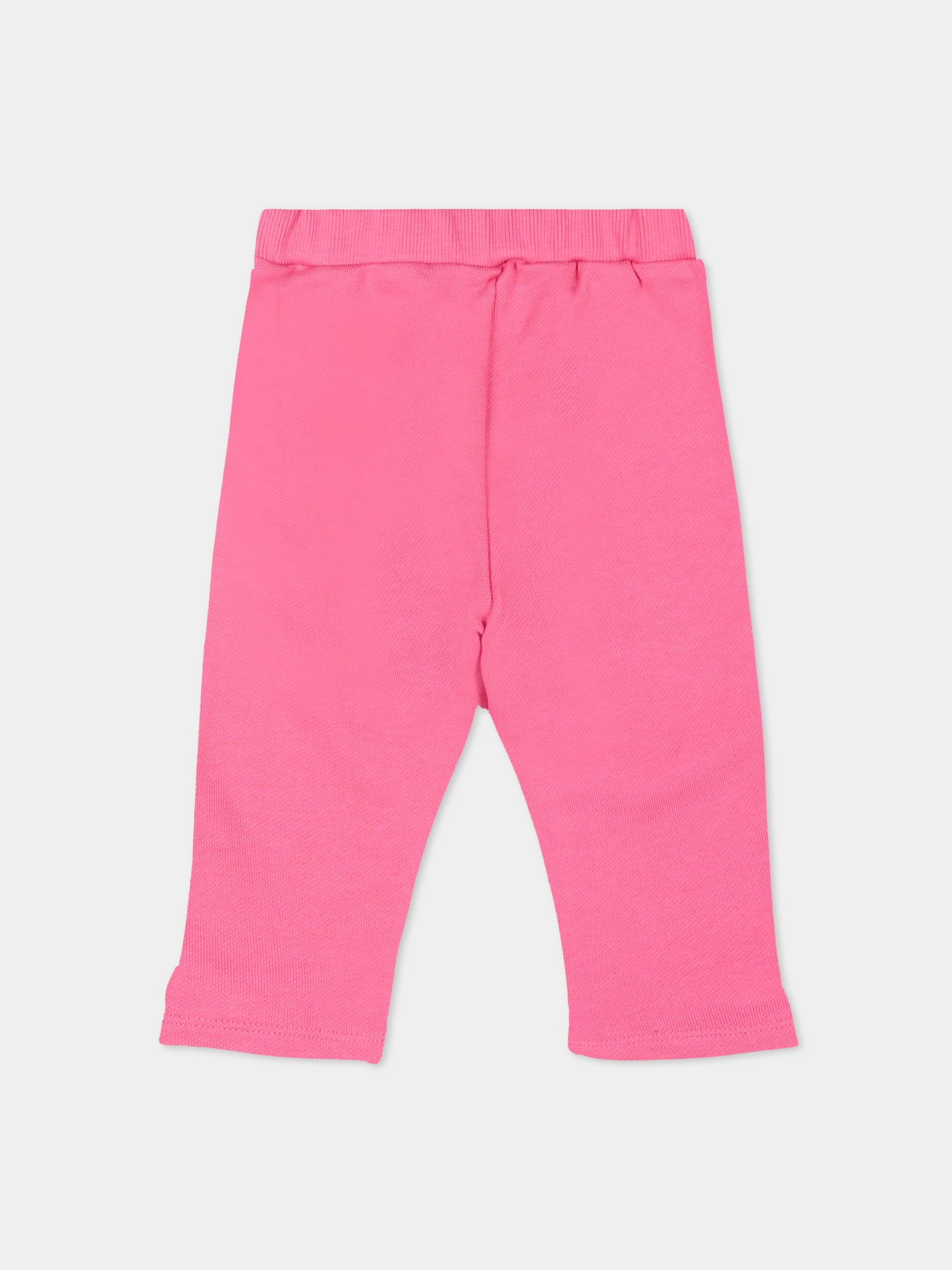 Pantaloni sportivi fucsia per neonata con logo,Balmain Kids,BZ6000 Z3183 52D