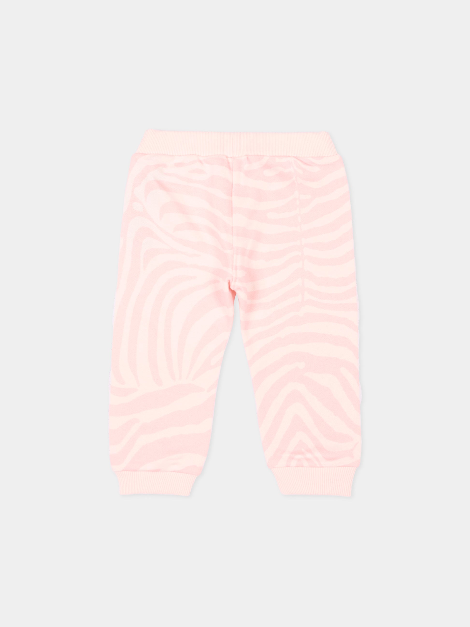 Pantaloni sportivi rosa per neonata con logo,Balmain Kids,BZ6050 Z4118 508RS