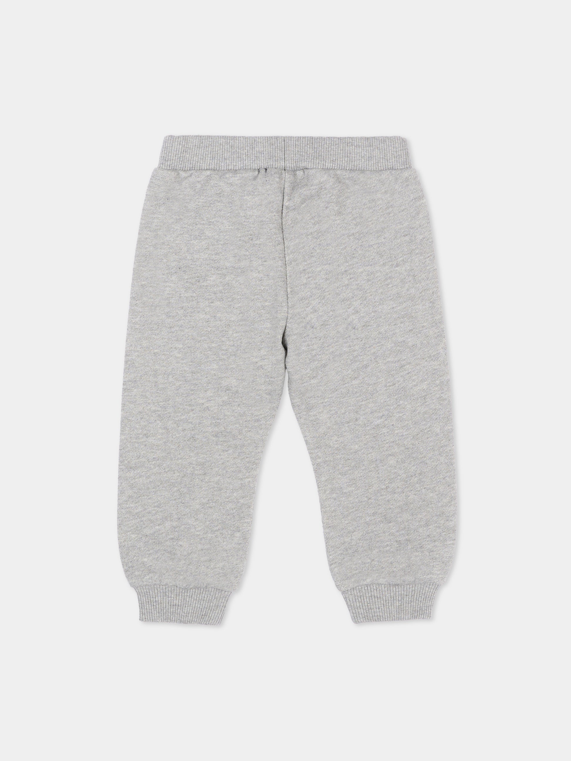 Pantaloni sportivi grigi per neonati con logo,Balmain Kids,BZ6320 Z3188 806BD