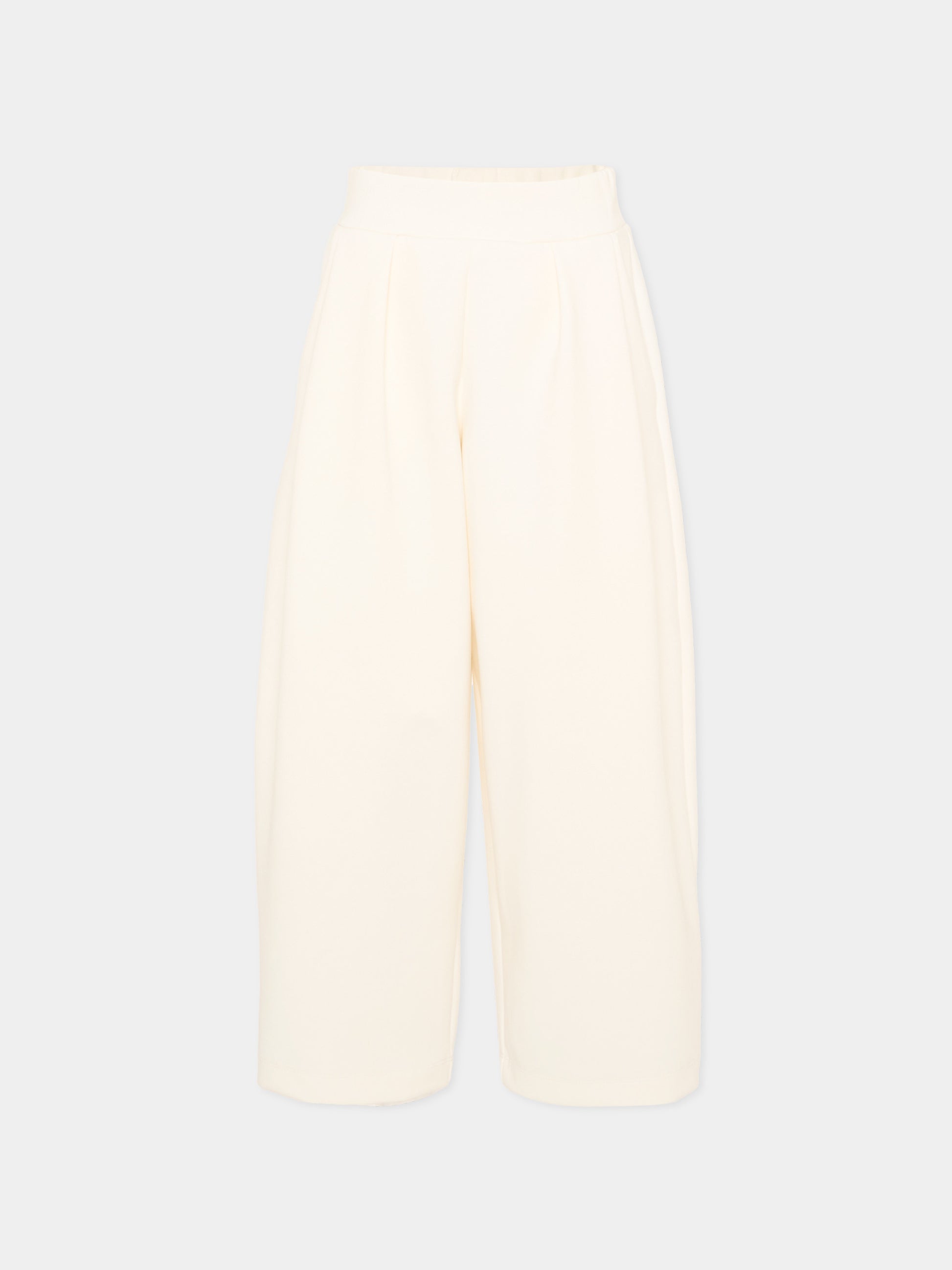 Pantaloni avorio per bambina con logo,Balmain Kids,BZ6A80 Z3728 102NE