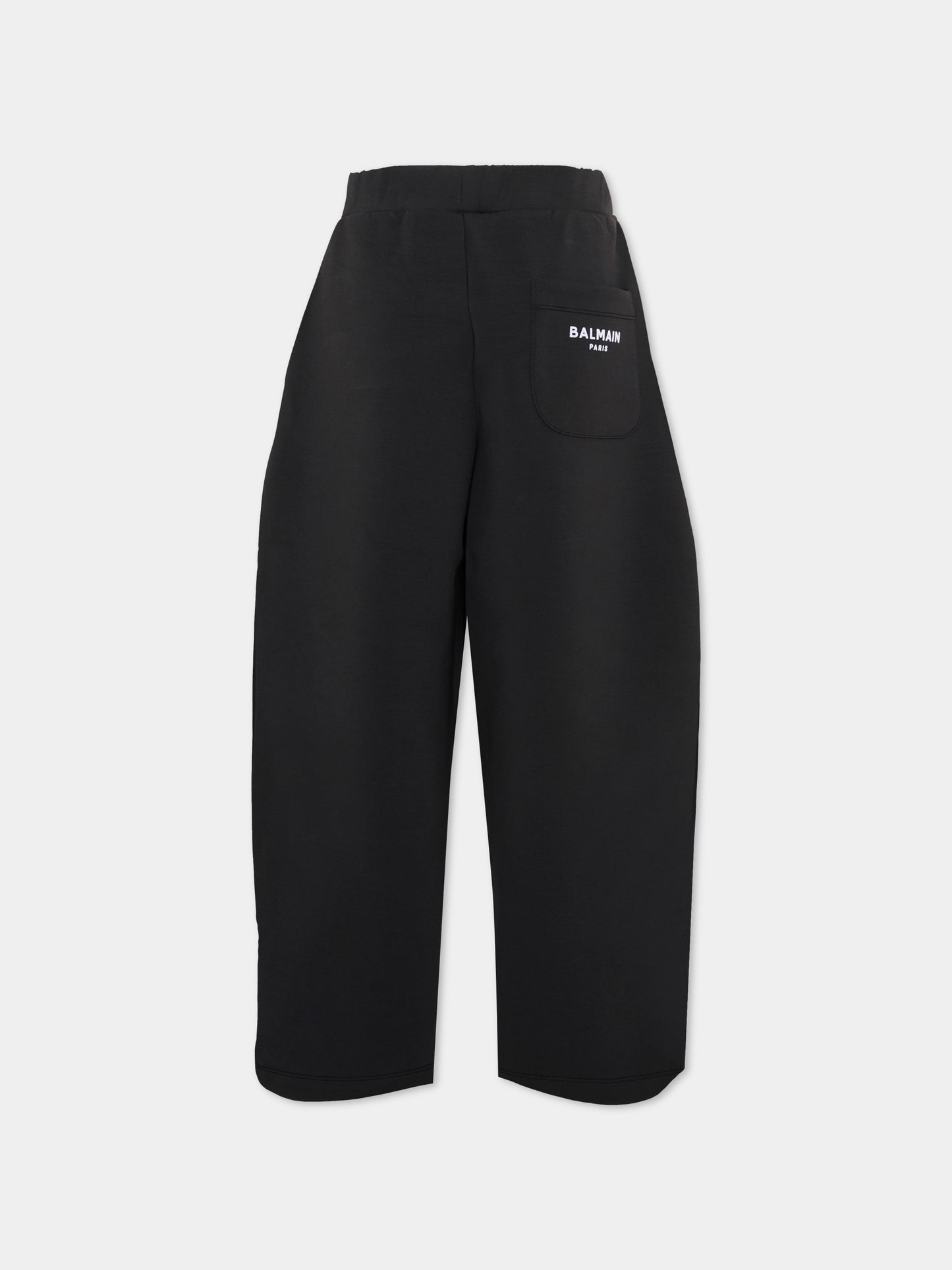 Pantaloni sportivi neri per bambina con logo,Balmain Kids,BZ6A80 Z3728 930BC