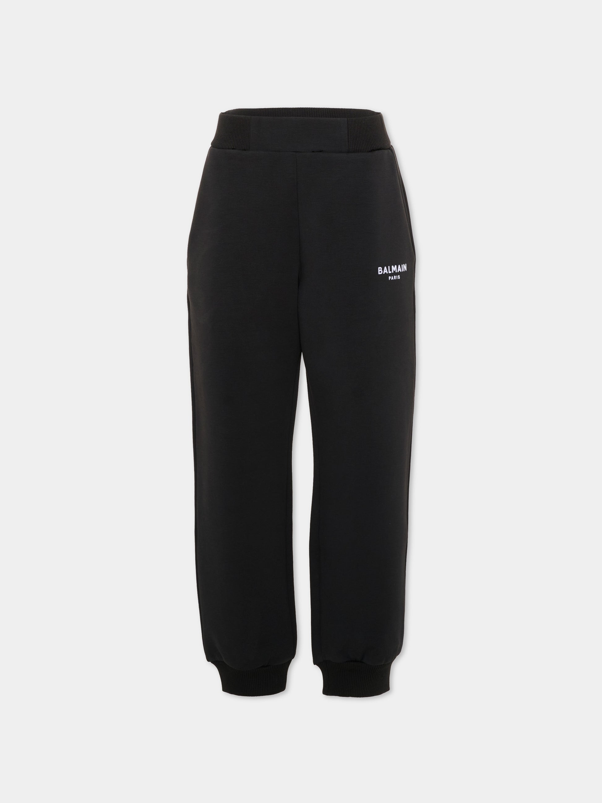 Pantaloni sportivi neri per bambino con logo,Balmain Kids,BZ6I60 Z3728 930BC
