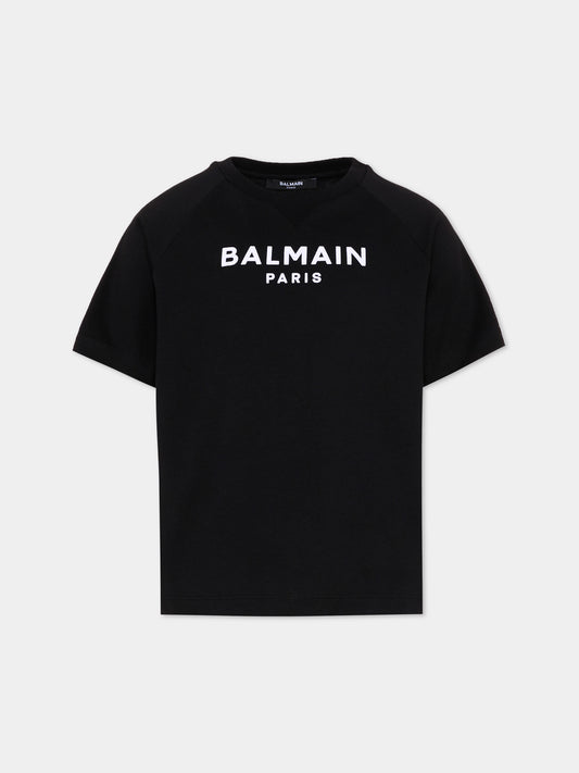 T-Shirt noire pour Garçon avec logo