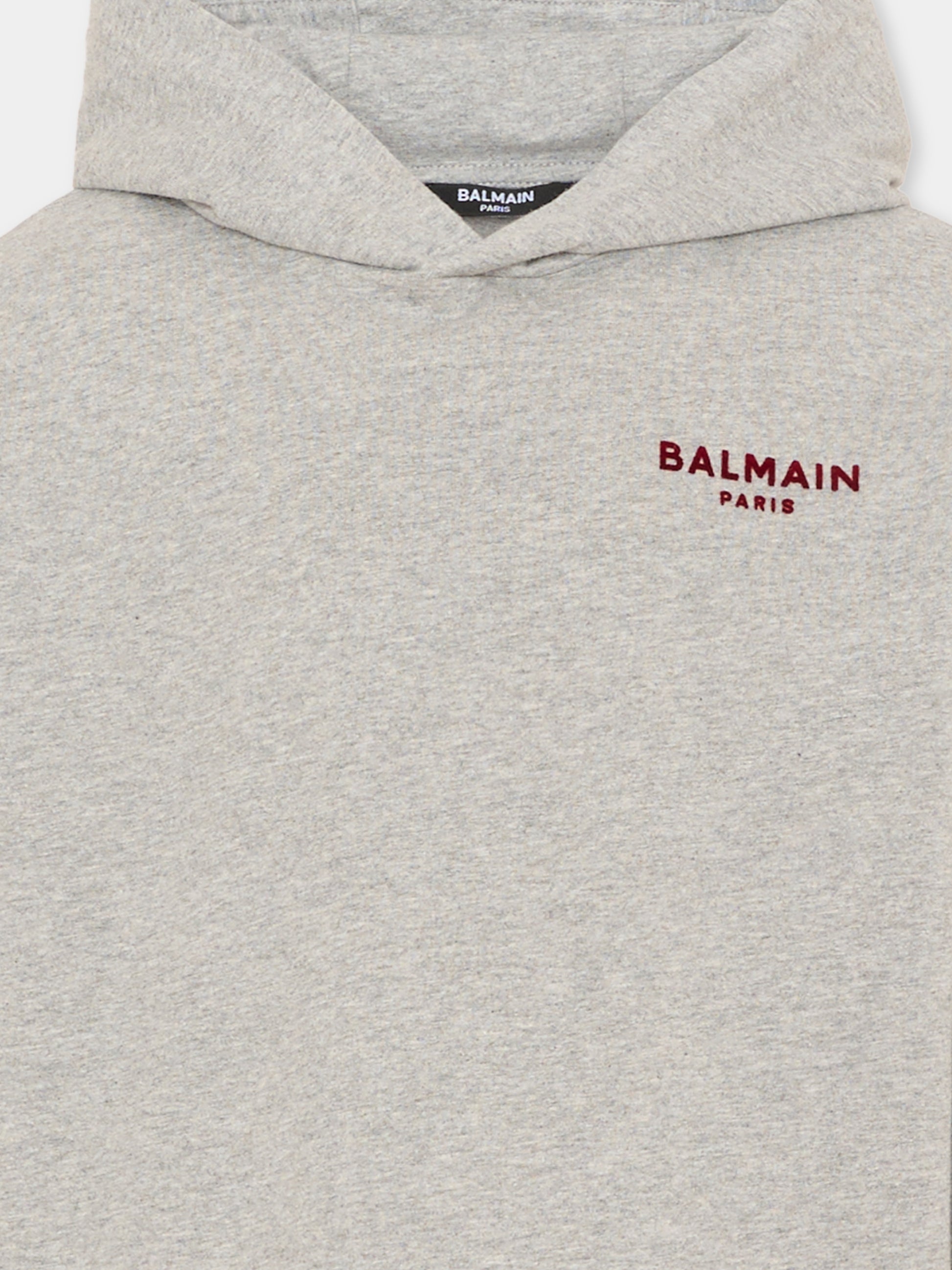T-Shirt grigia per bambini con logo,Balmain Kids,BZ8I30 Z3191 806BD