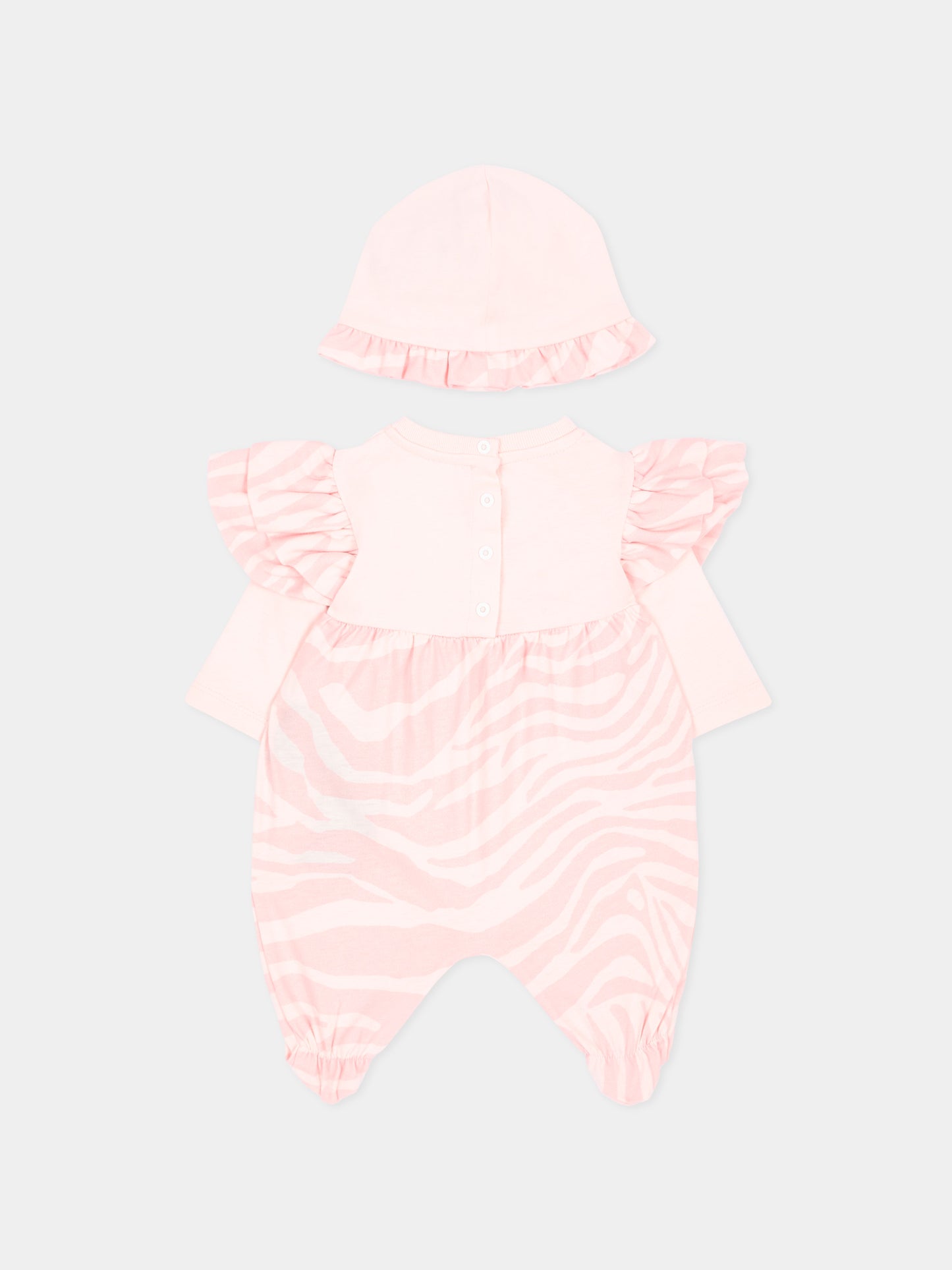 Set tutina rosa per neonata con logo,Balmain Kids,BZB030 Z4119 508RS