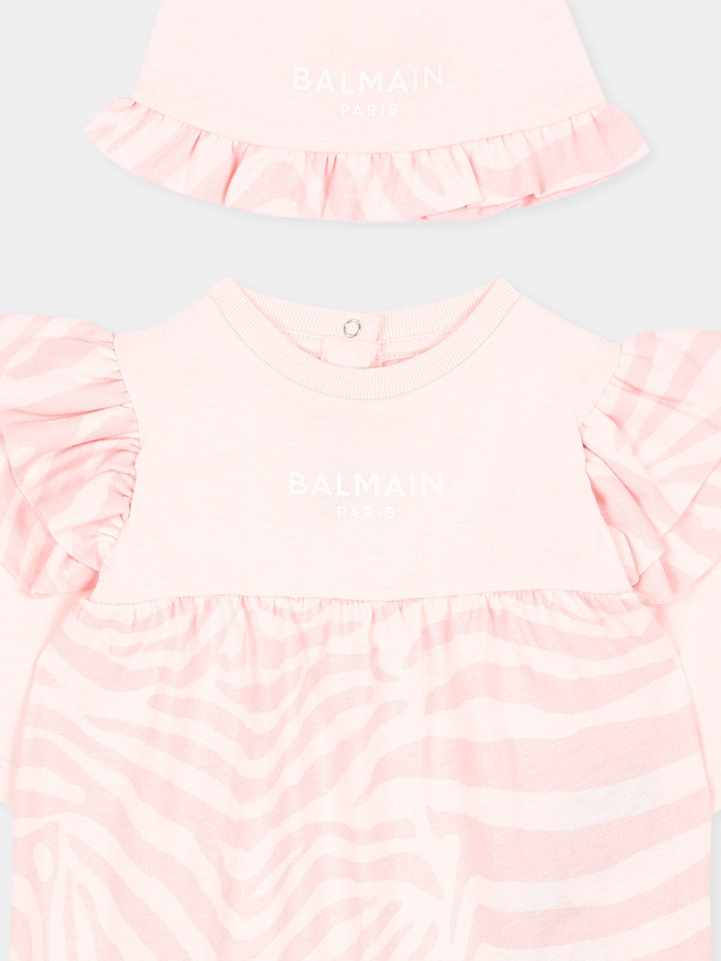 Set tutina rosa per neonata con logo,Balmain Kids,BZB030 Z4119 508RS