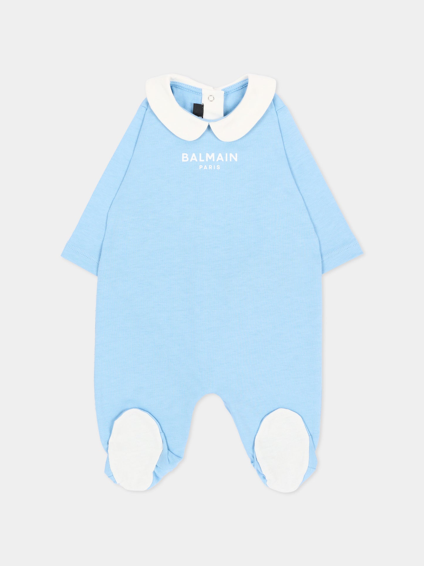 Set tutina celeste per neonato con logo,Balmain Kids,BZB310 Z3672 60CAV