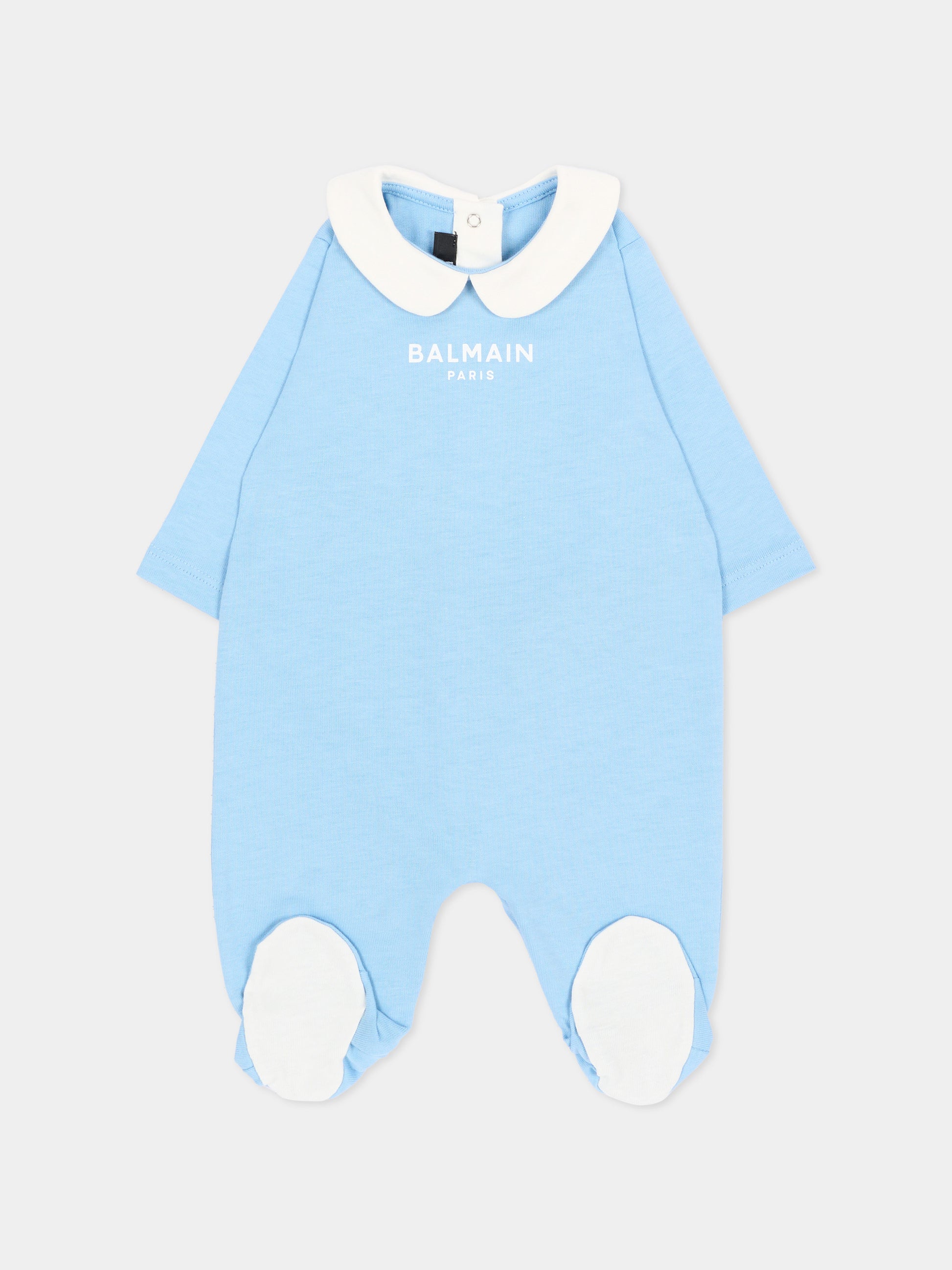 Set tutina celeste per neonato con logo,Balmain Kids,BZB310 Z3672 60CAV
