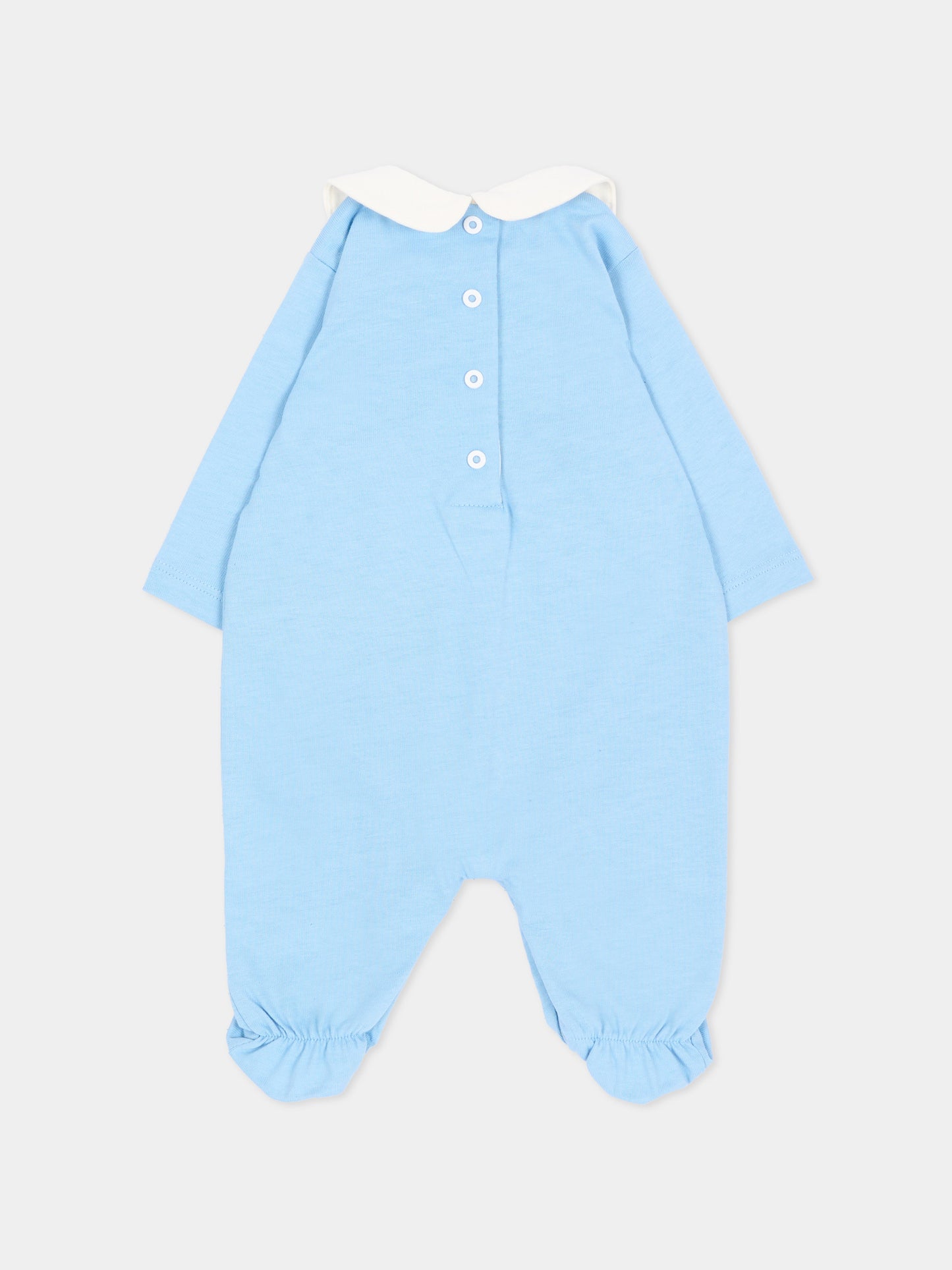 Set tutina celeste per neonato con logo,Balmain Kids,BZB310 Z3672 60CAV
