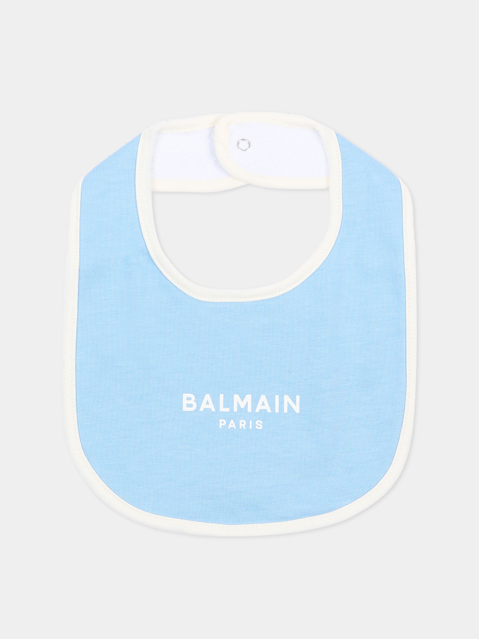 Set tutina celeste per neonato con logo,Balmain Kids,BZB310 Z3672 60CAV