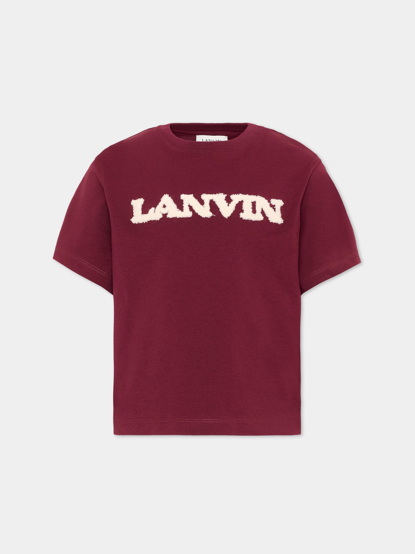 T-shirt bordeaux per bambina con logo,Lanvin Petite,N30397 955