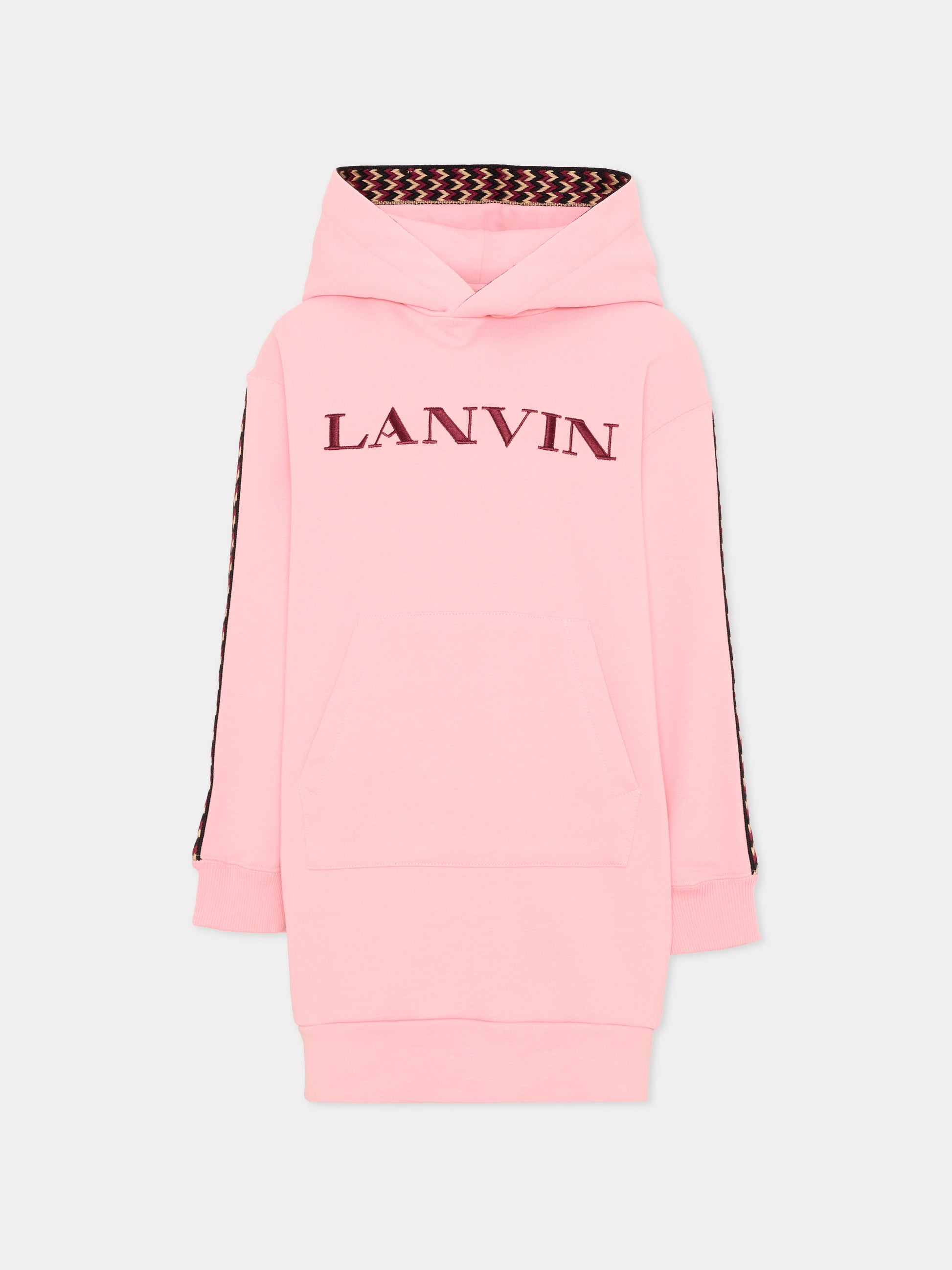 Vestito rosa per bambina con logo,Lanvin Petite,N30407 48N