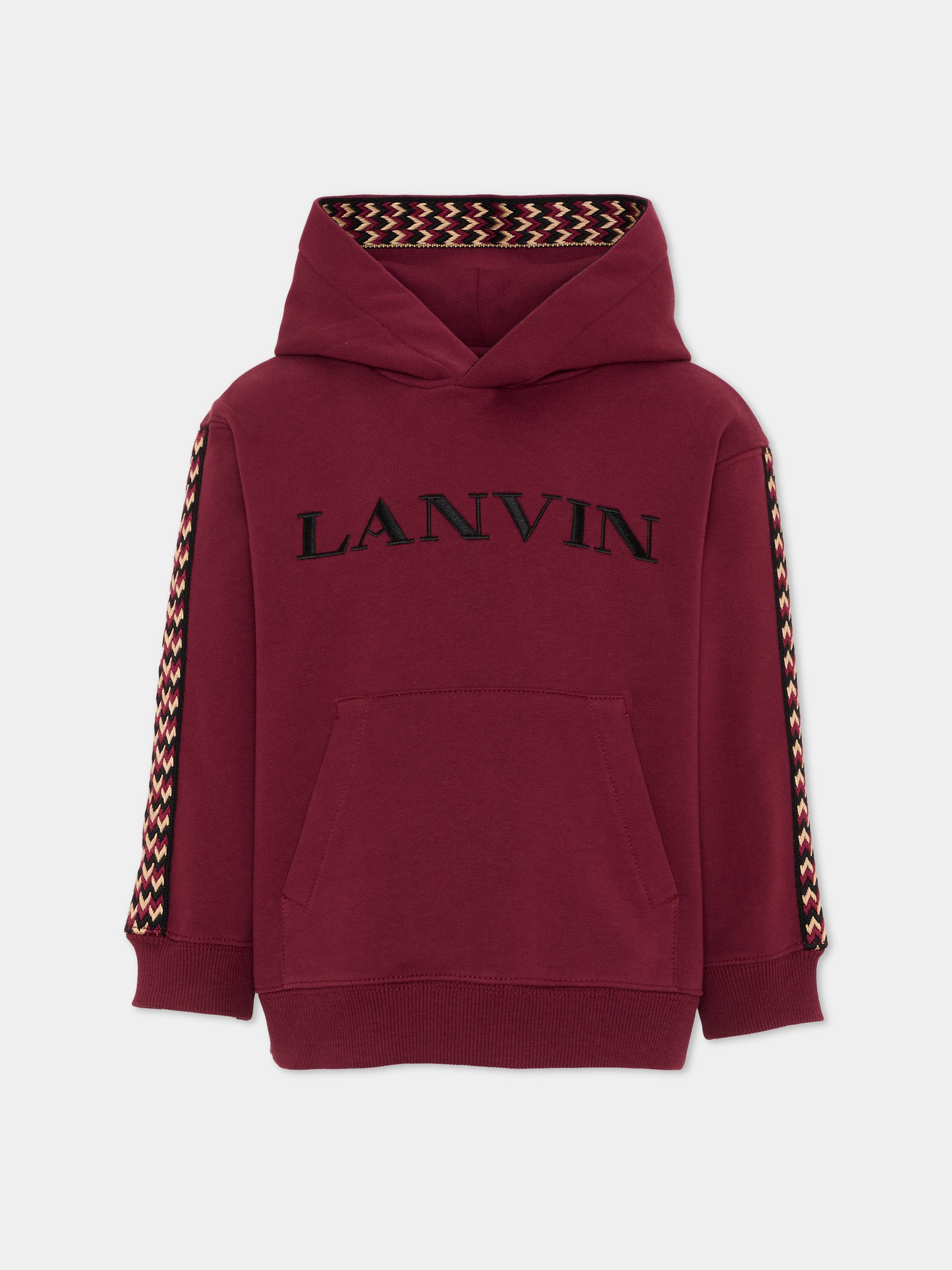 Felpa bordeaux per bambino con logo,Lanvin Petite,N30423 955