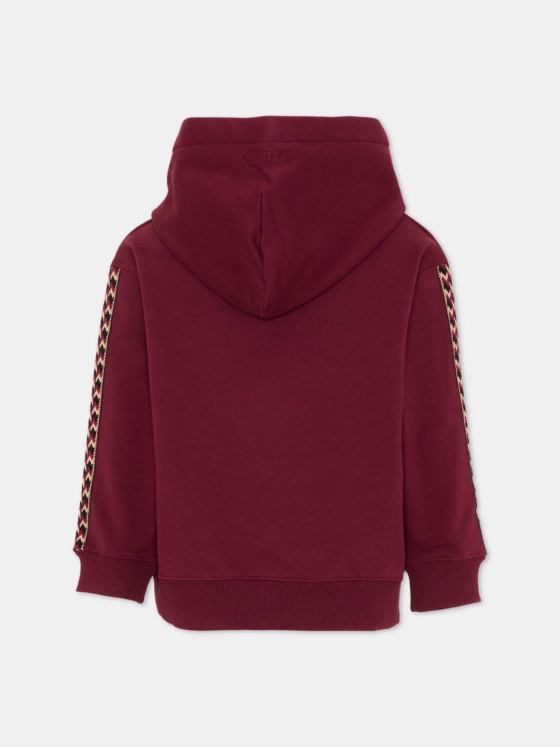 Felpa bordeaux per bambino con logo,Lanvin Petite,N30423 955