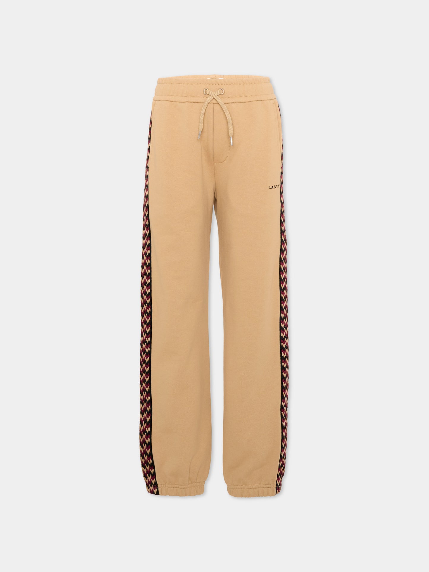 Pantaloni sportivi beige per bambino con logo,Lanvin Petite,N30425 276