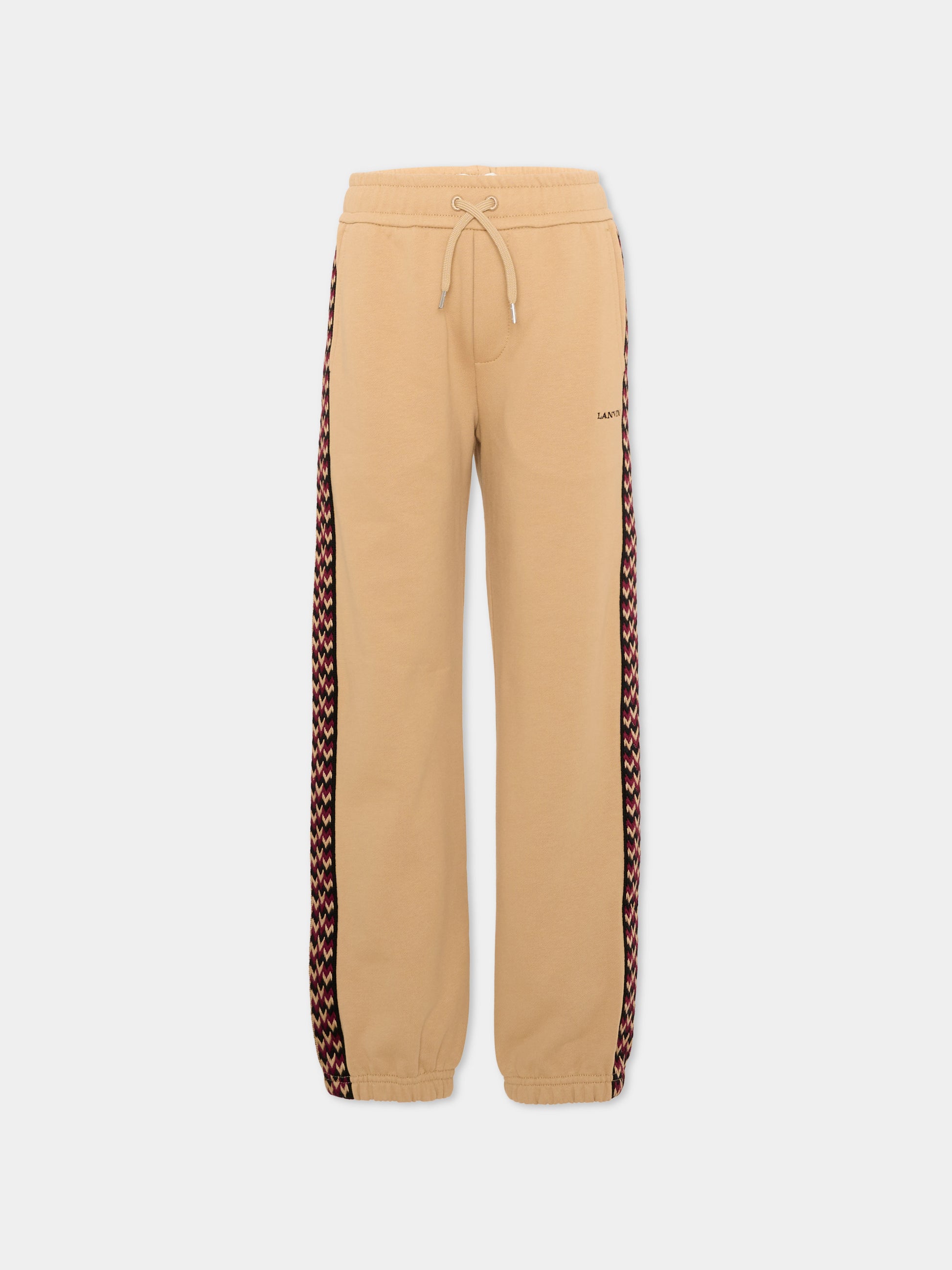 Pantaloni sportivi beige per bambino con logo,Lanvin Petite,N30425 276