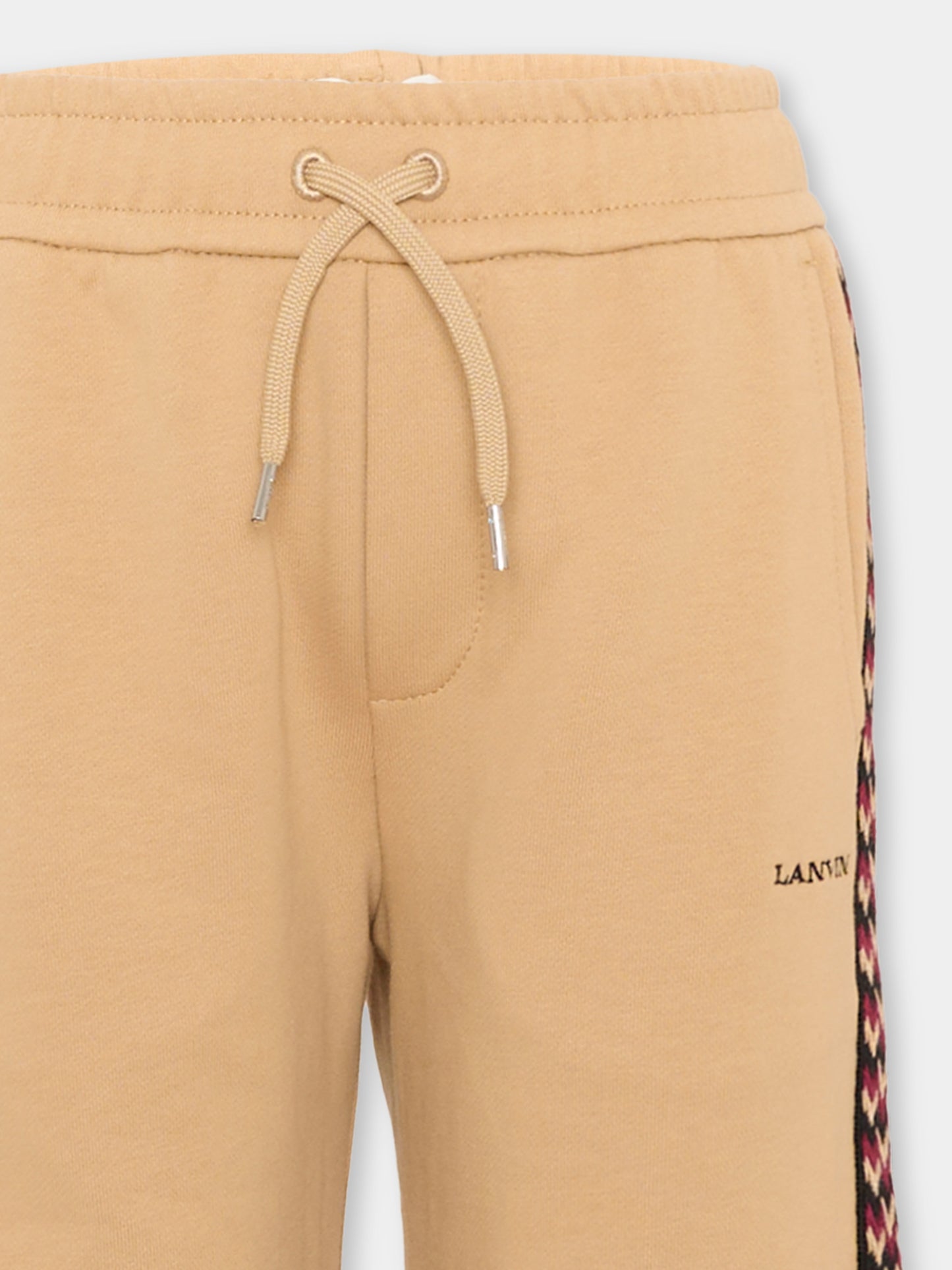Pantaloni sportivi beige per bambino con logo,Lanvin Petite,N30425 276