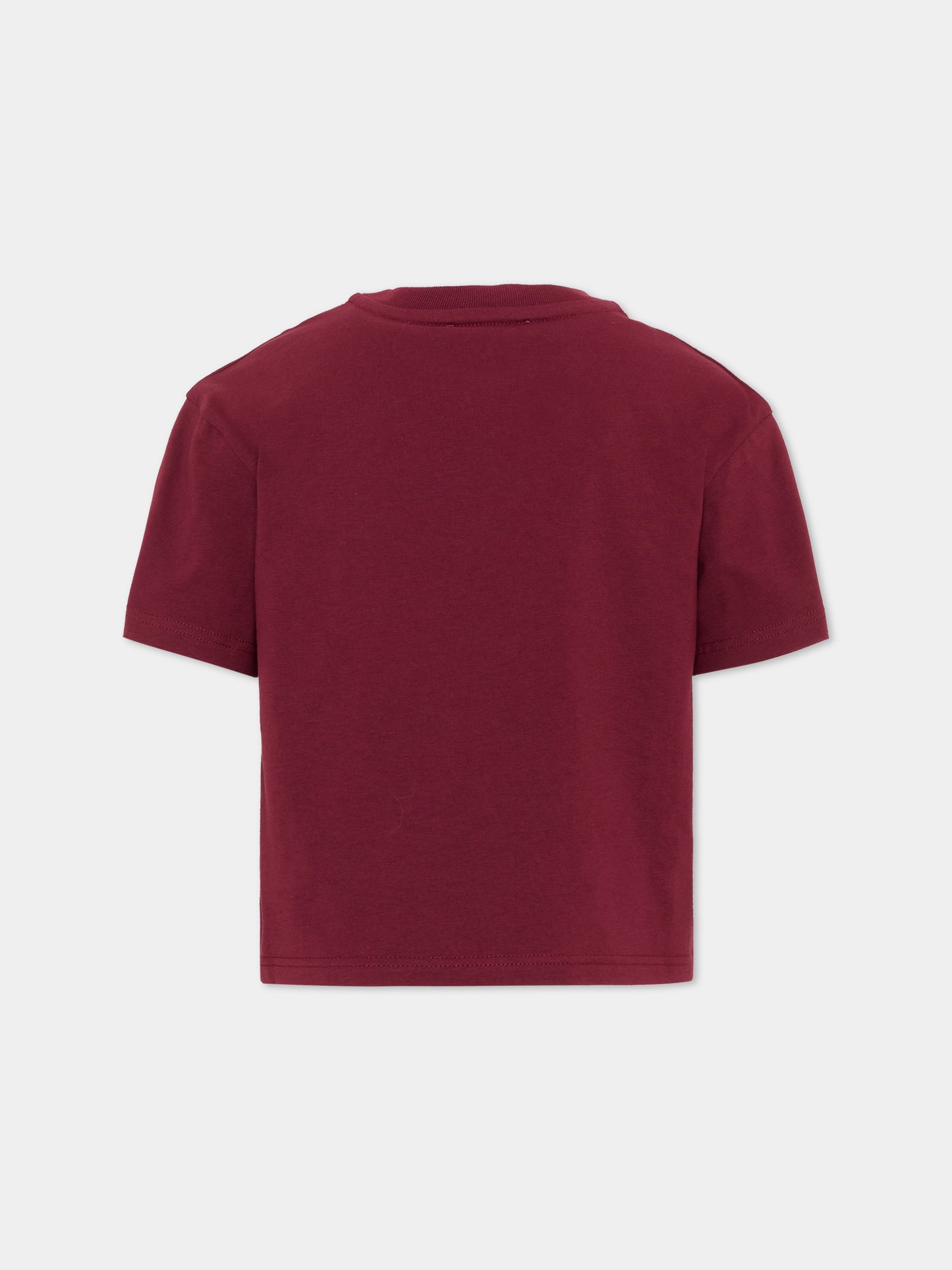 T-Shirt bordeaux per bambini con logo,Lanvin Petite,N30426 955