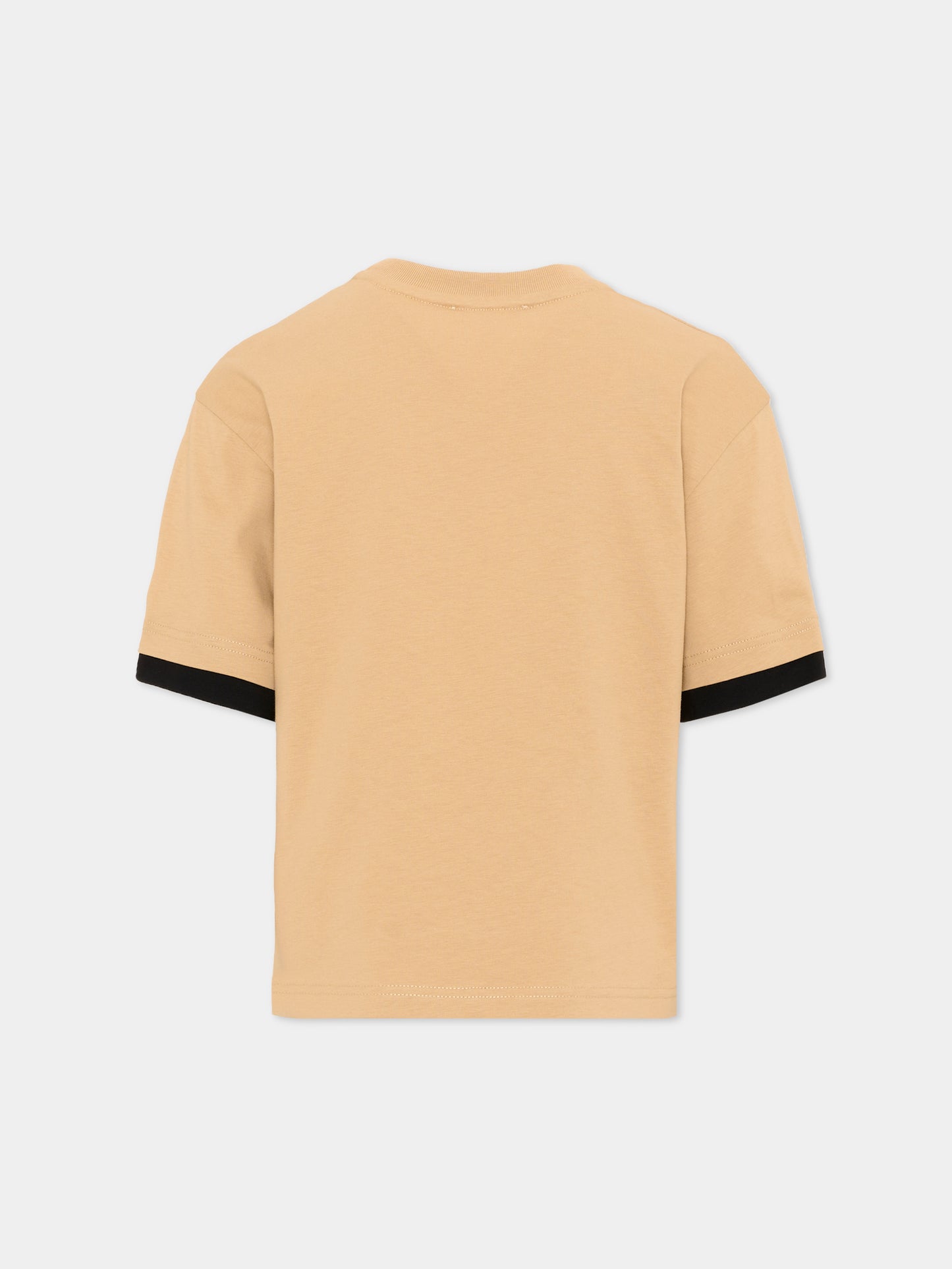 T-Shirt beige per bambini con logo,Lanvin Petite,N30430 276
